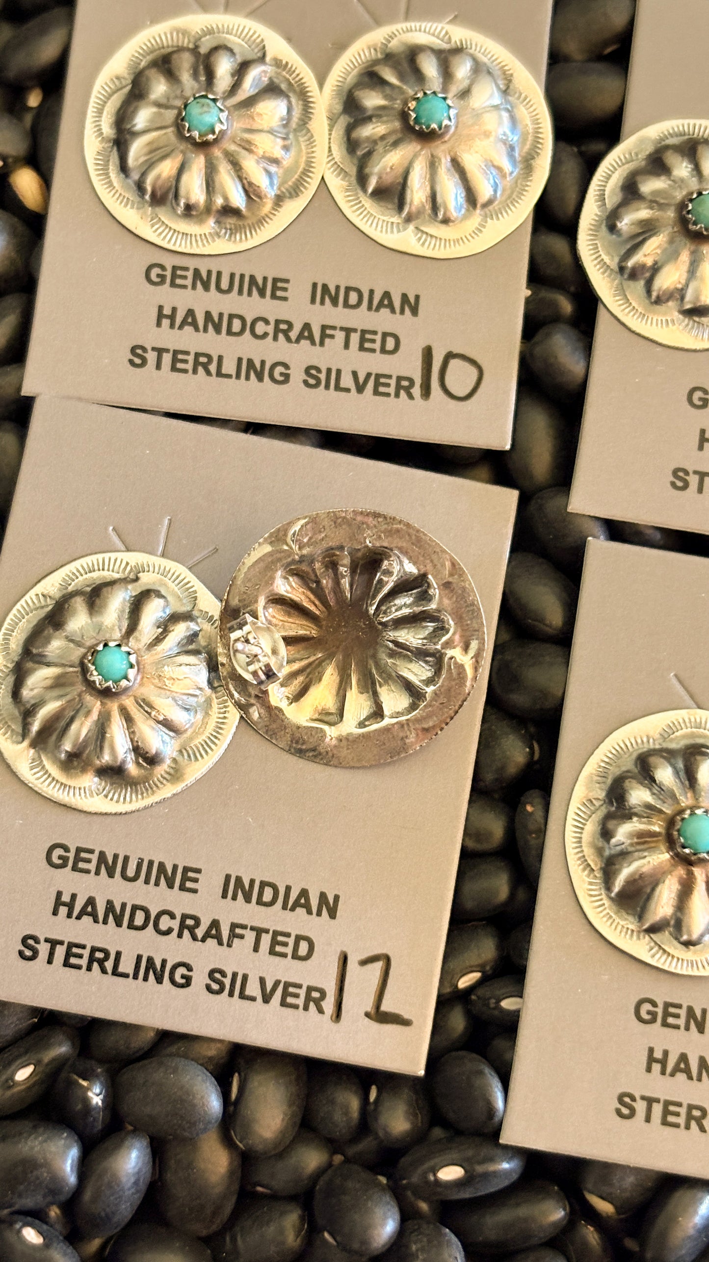 SINGLE STONE TURQUOISE CONCHO EARRINGS