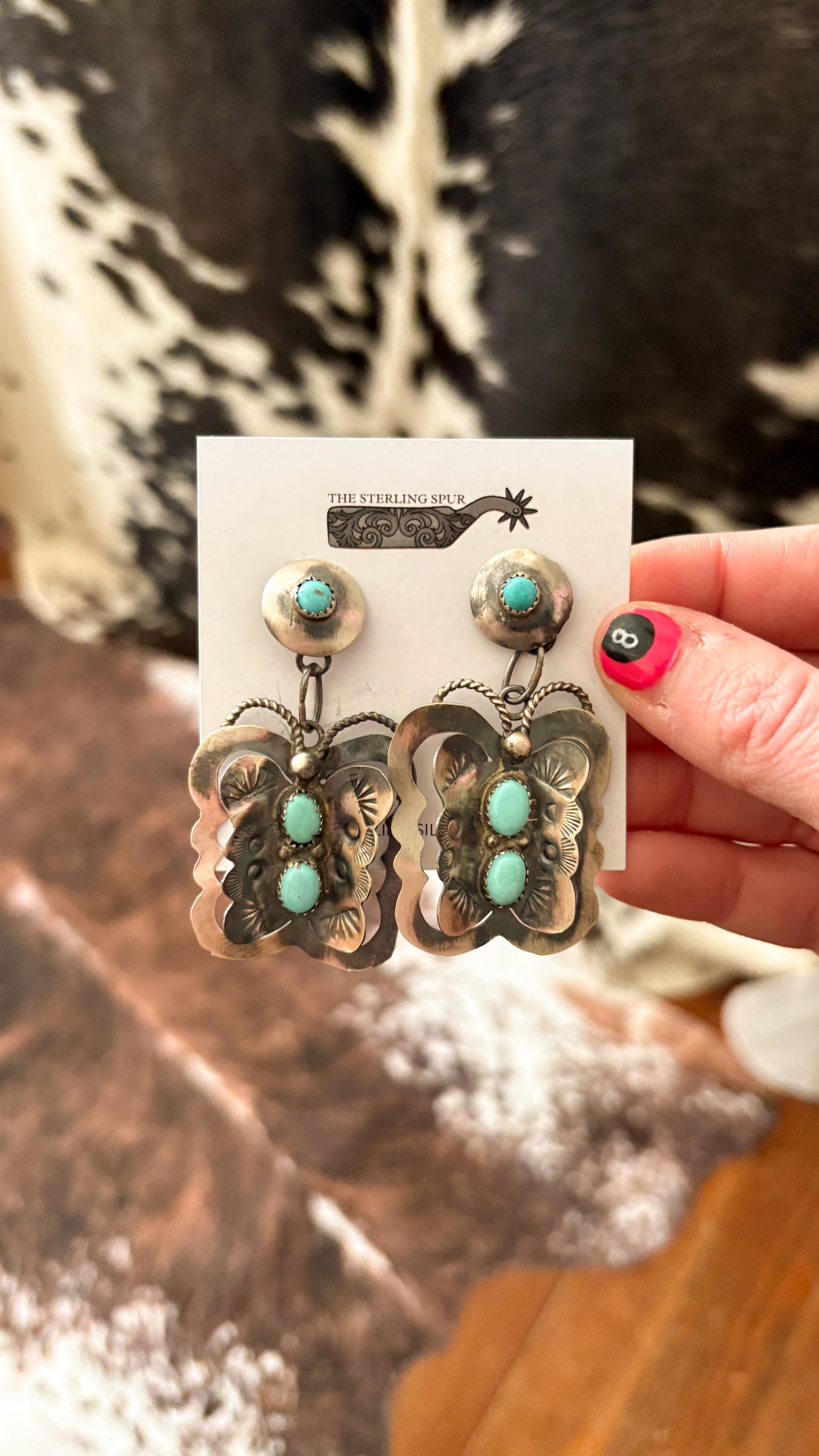 TURQUOISE BUTTERFLY DANGLE EARRINGS