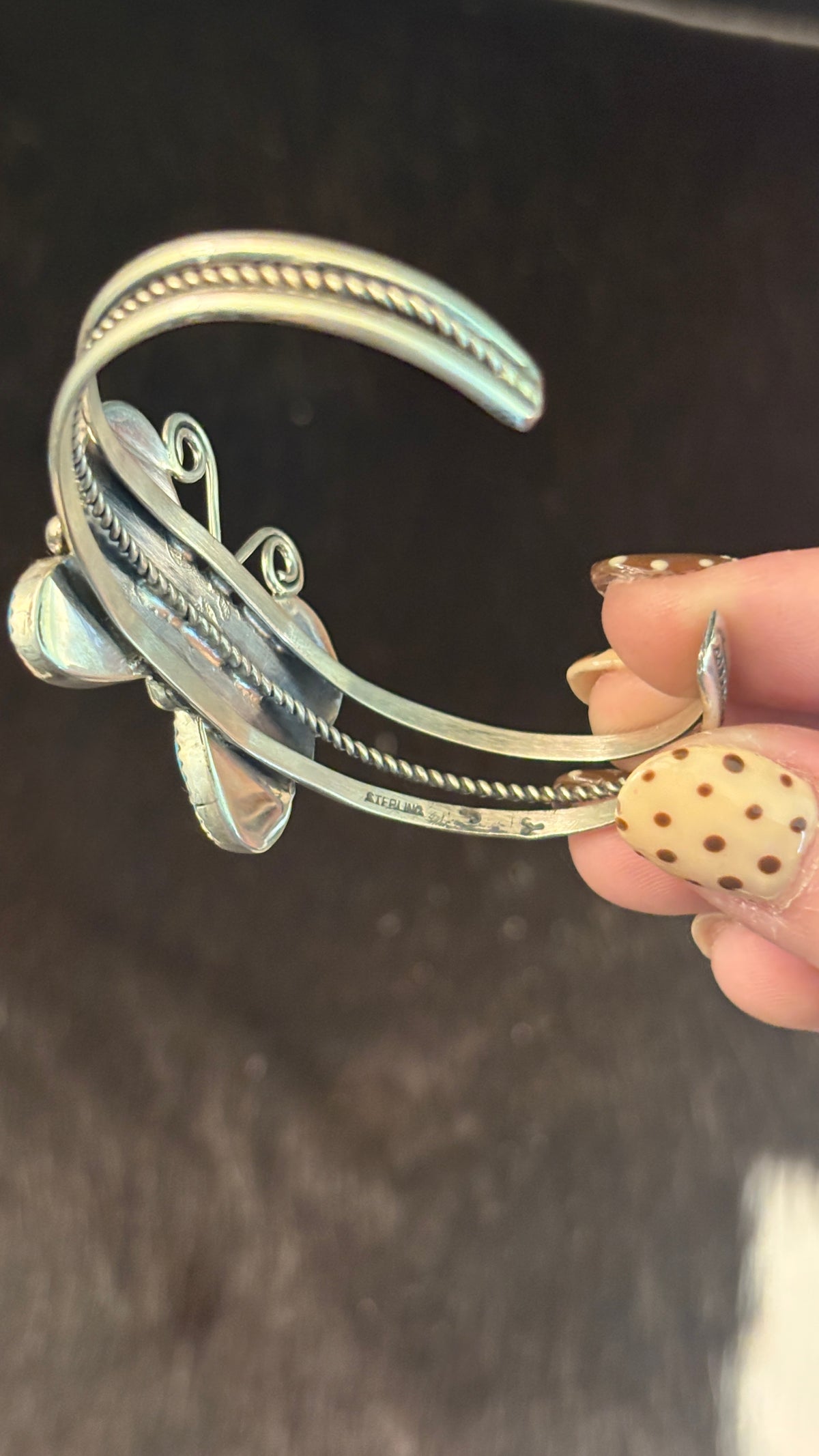BLUE GEM TURQUOISE BUTTERFLY CUFF