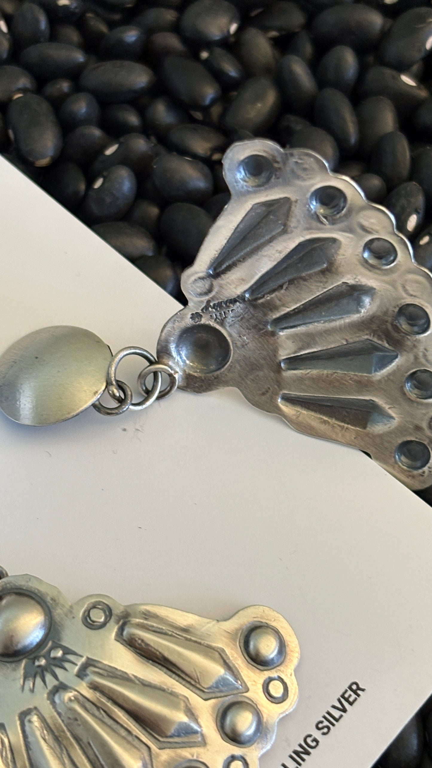 STAMPED STERLING SILVER DANGLE EARRINGS