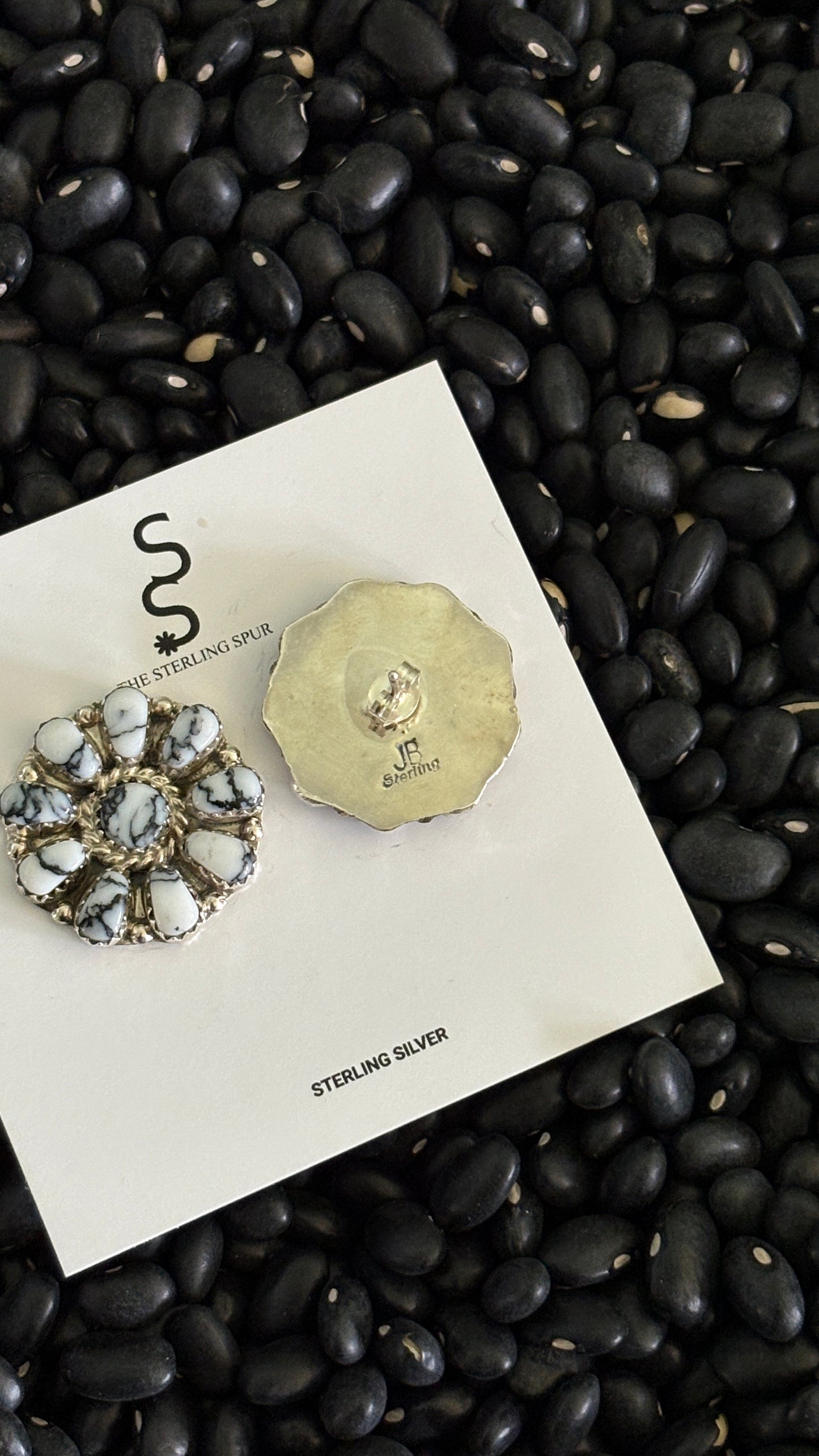 WHITE BUFFALO CLUSTER POST EARRINGS