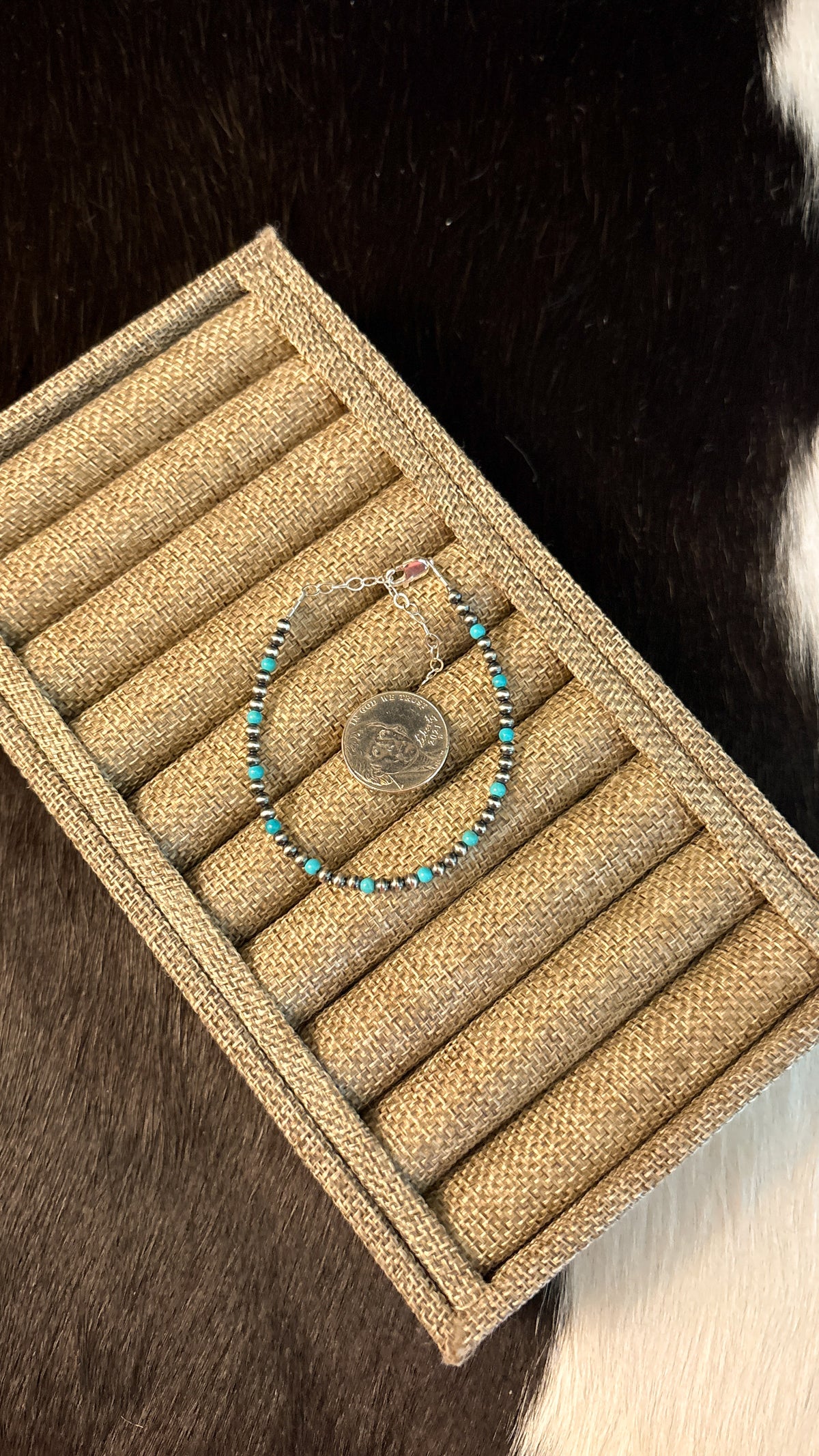 3MM STERLING SILVER PEARL & TURQUOISE BRACELET