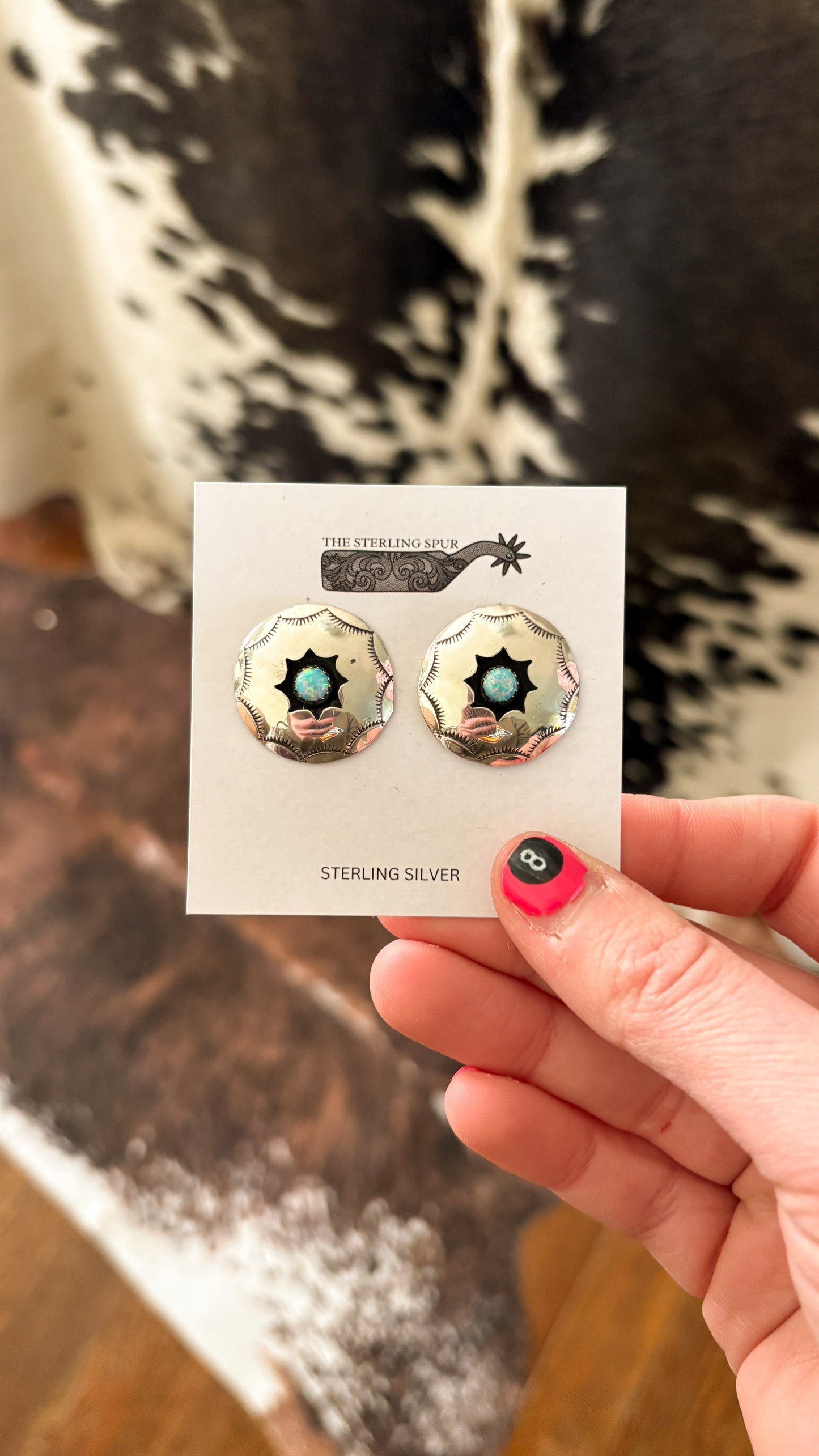 LARGE OPAL SHADOWBOX POST EARRINGS