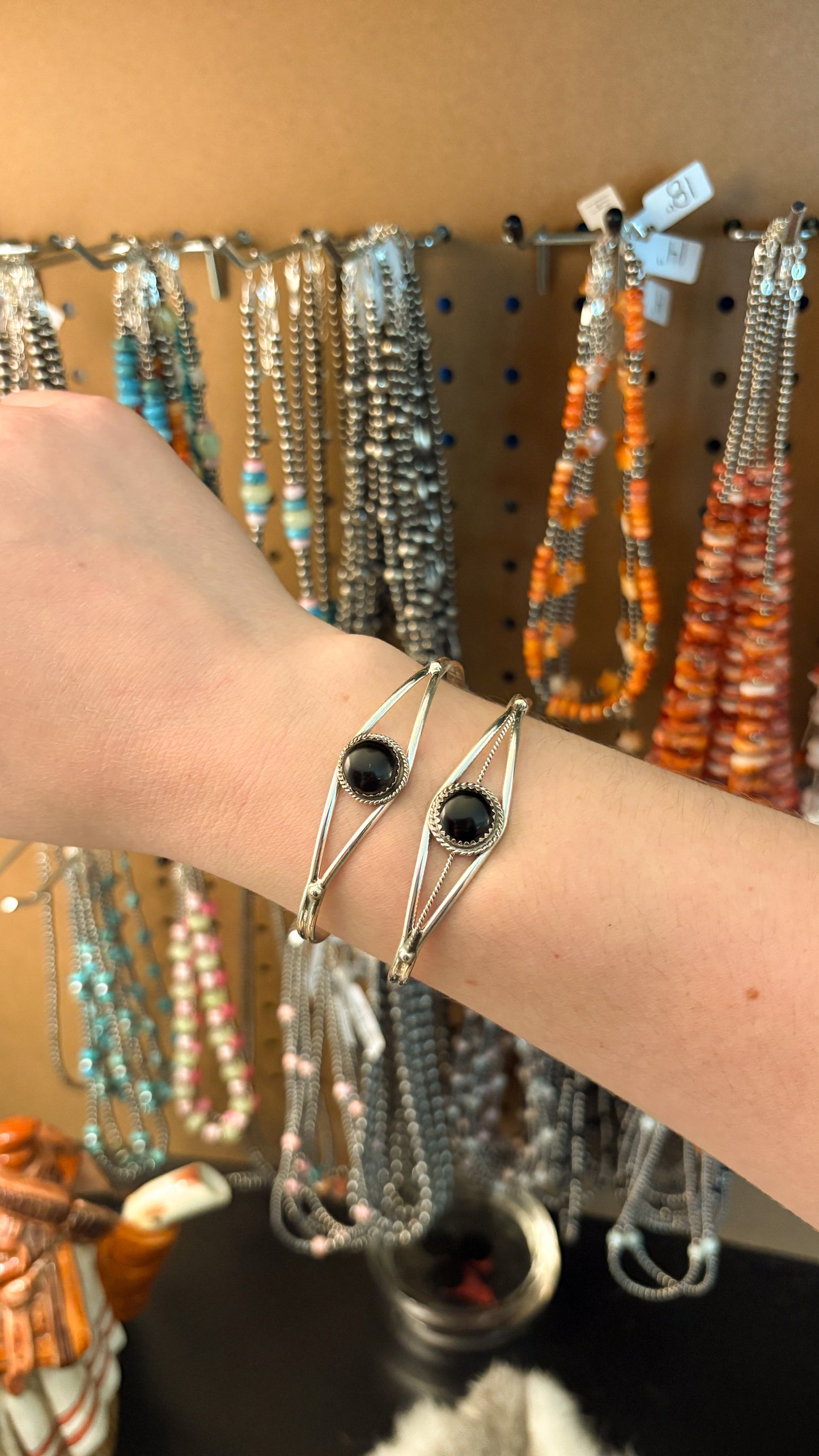 SINGLE STONE BLACK ONYX CUFF BY ESTHER WHITE