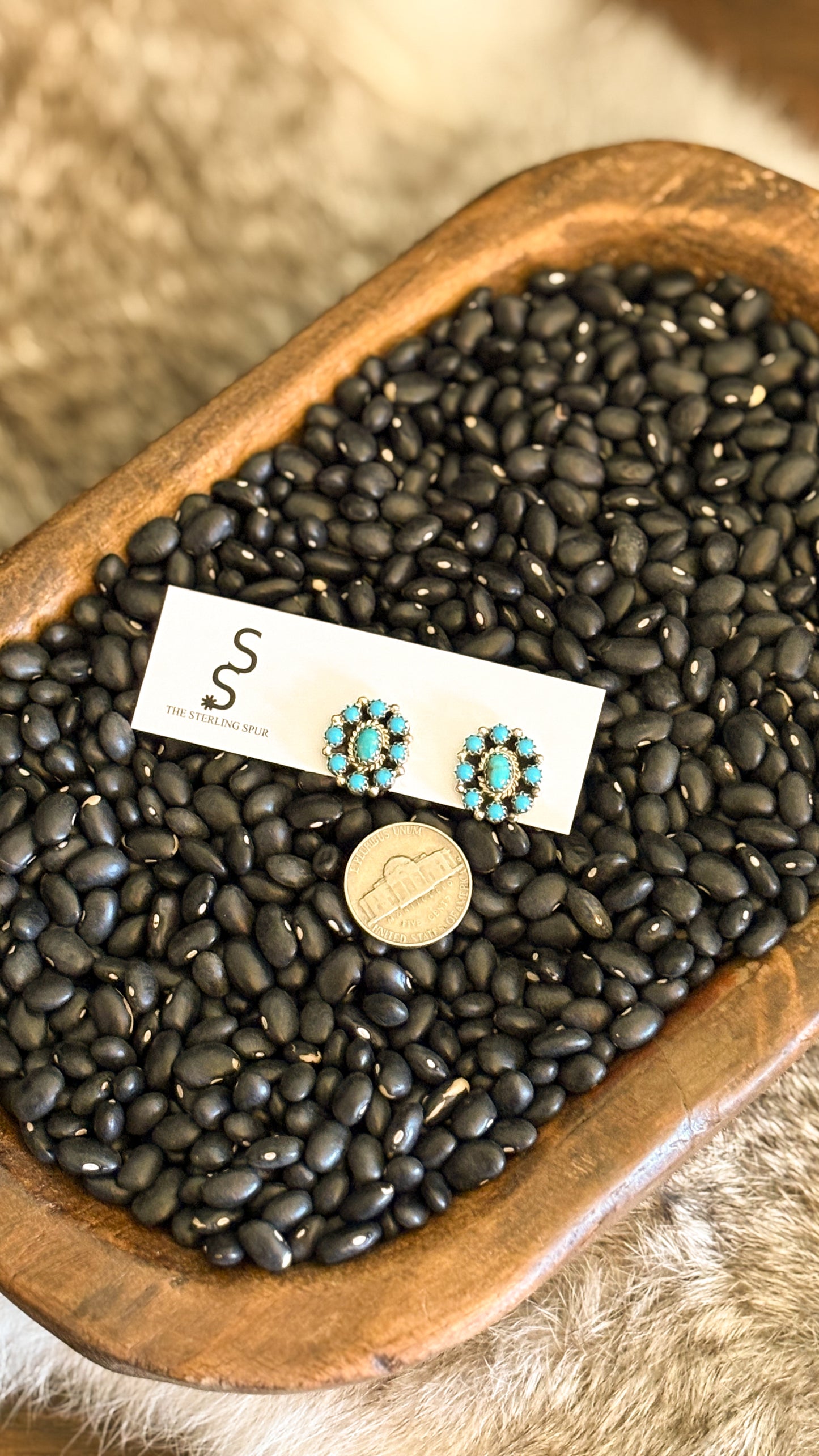 MINI TURQUOISE CLUSTER EARRINGS