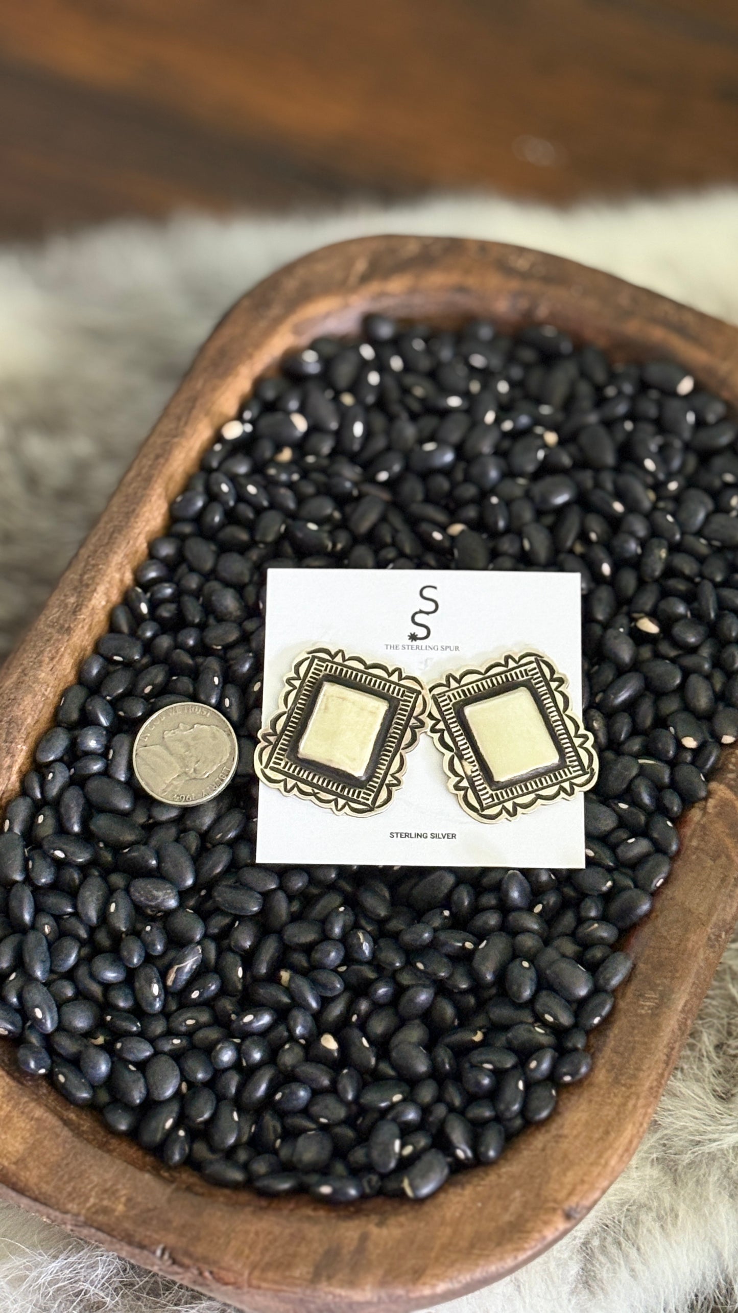 STAMPED SQUARE STERLING SILVER EARRINGS