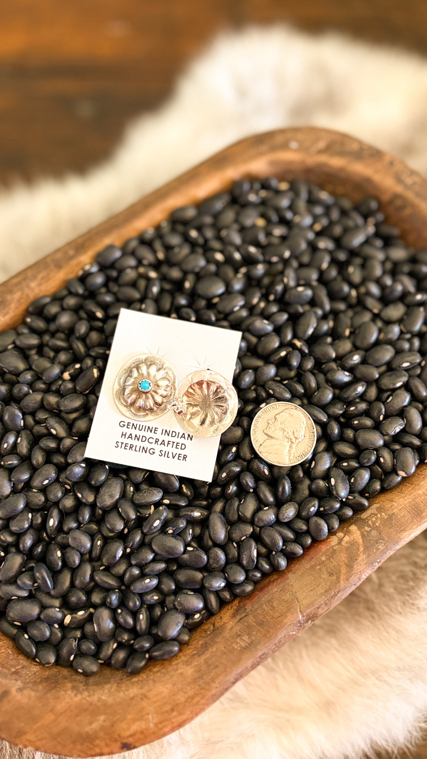 SINGLE STONE TURQUOISE CONCHO EARRINGS