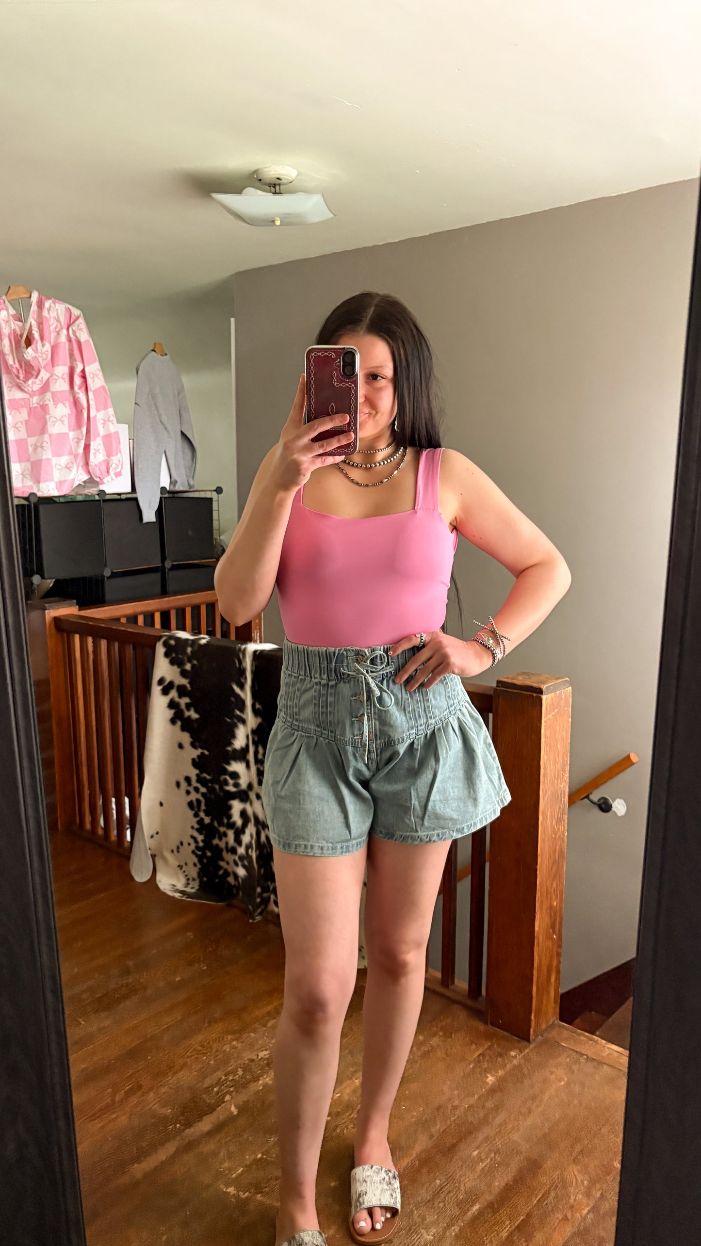 BACK TIE BODYSUIT - PINK