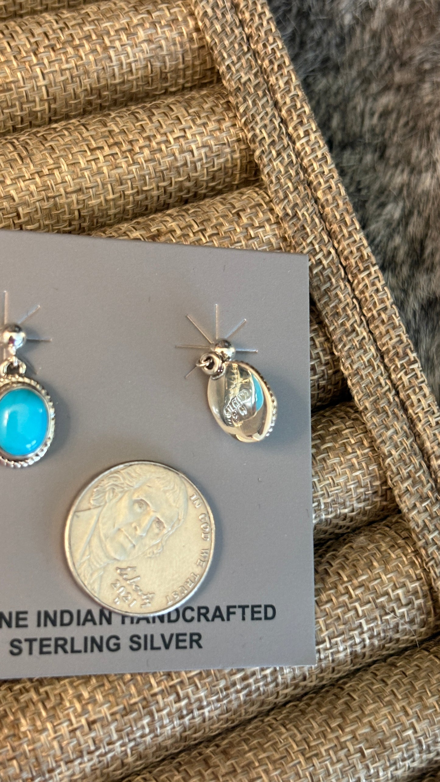SLEEPING BEAUTY TURQUOISE DANGLE EARRINGS BY SHIRLEY HENRY