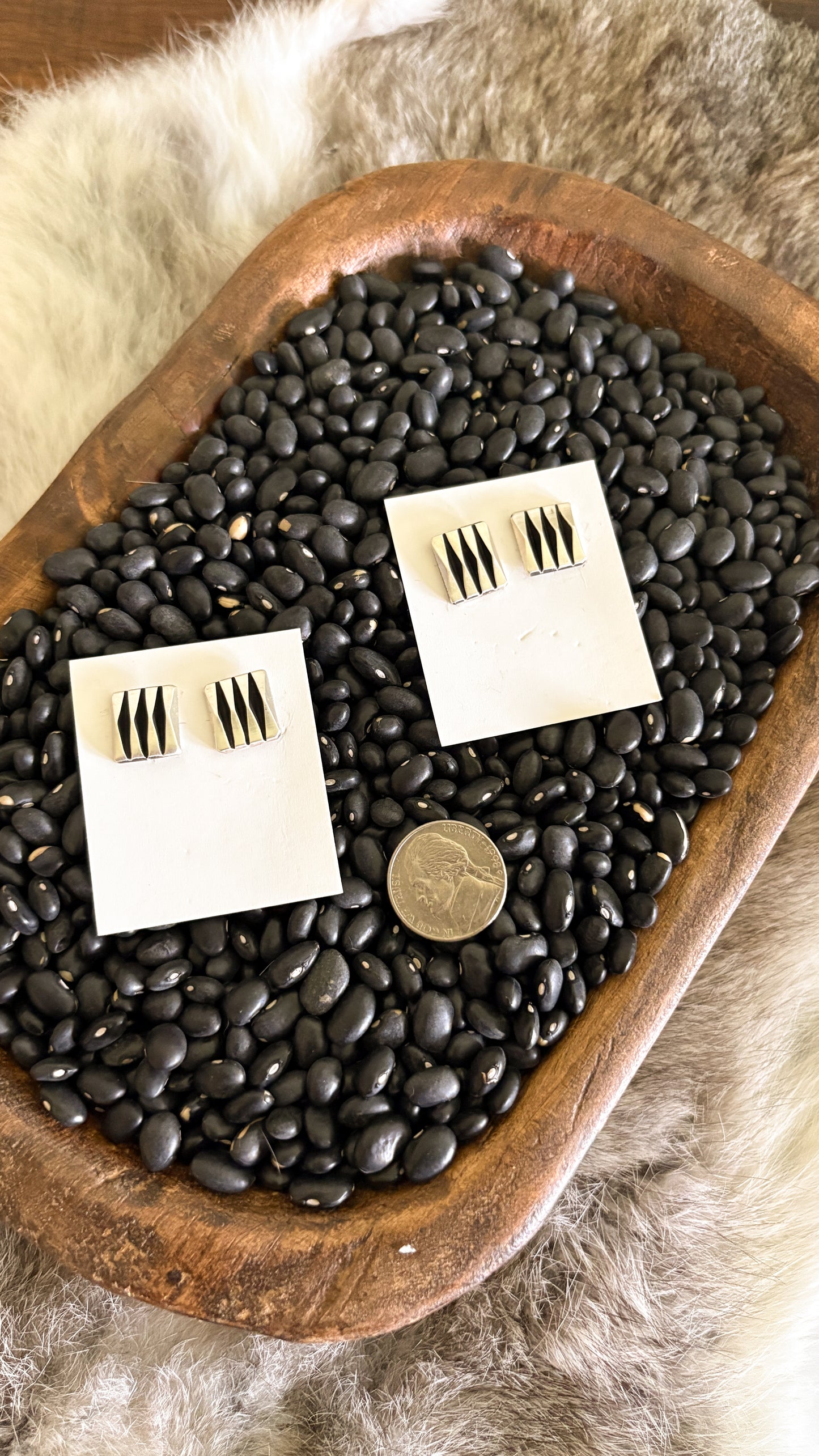 SQUARE STERLING SILVER POST EARRINGS