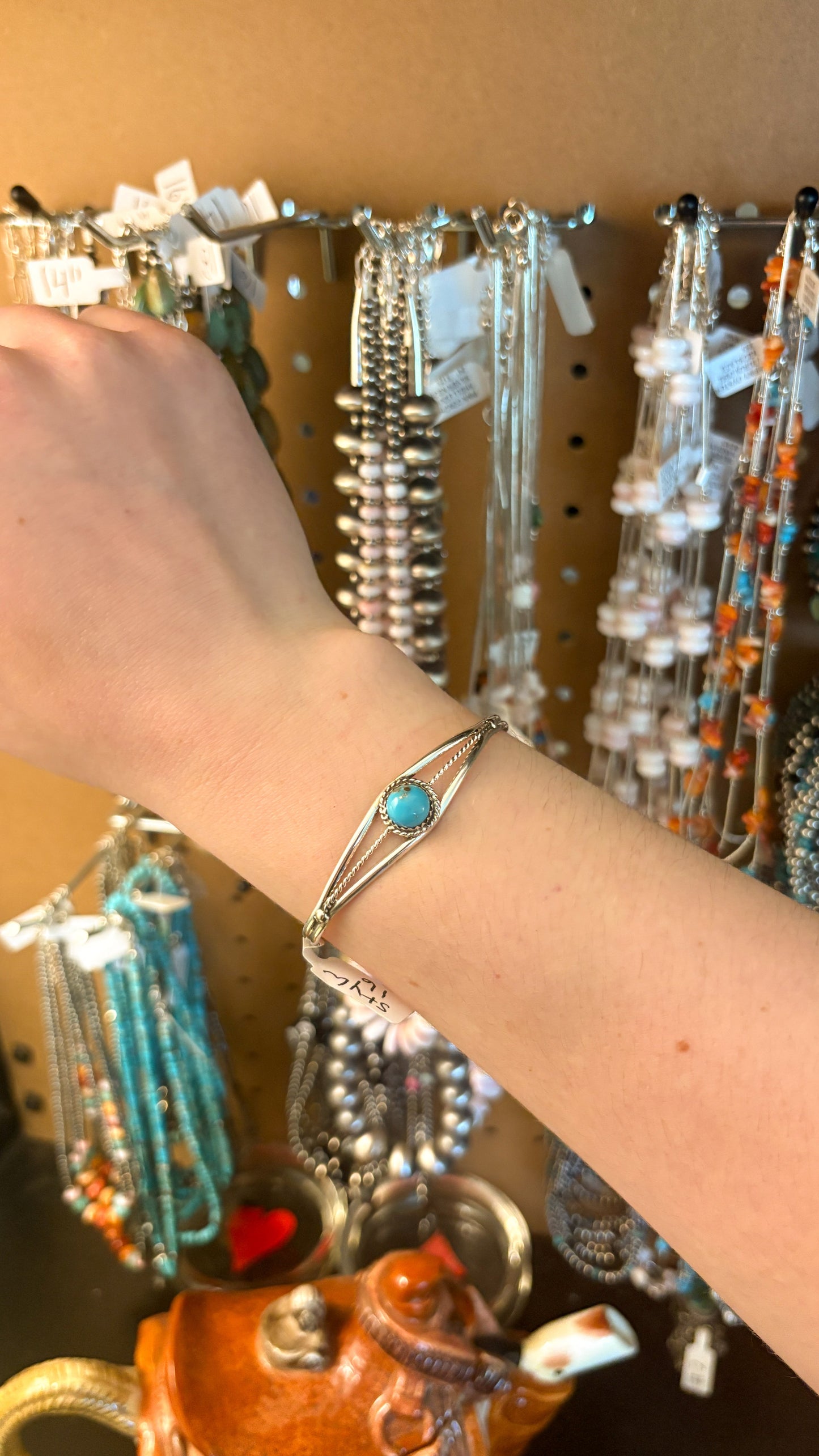 SINGLE STONE KINGMAN TURQUOISE CUFF BY ESTHER WHITE
