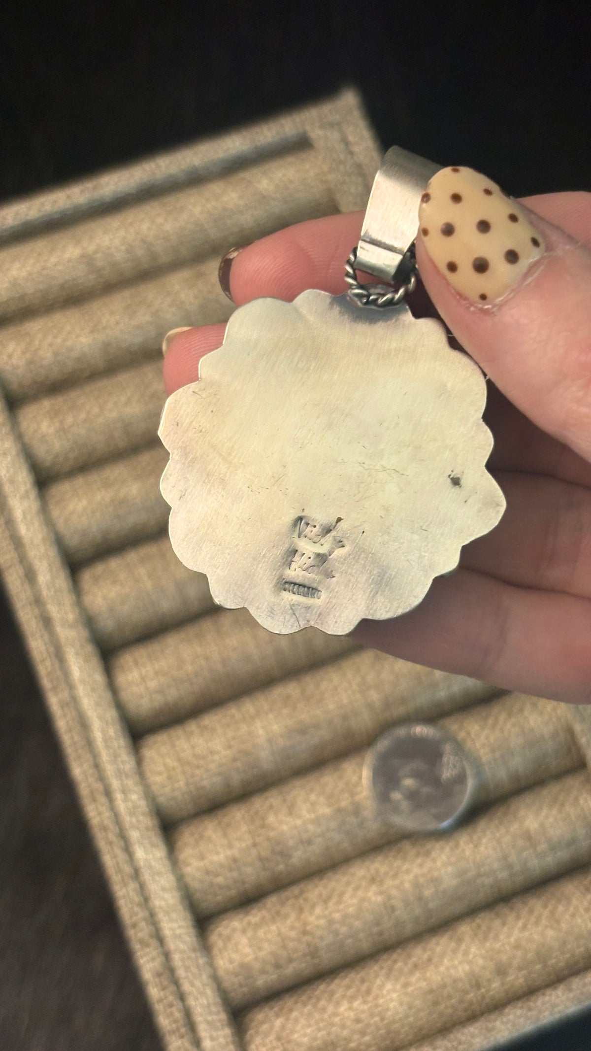ROUND SONORAN TURQUOISE CLUSTER PENDANT BY VICKY HICKS