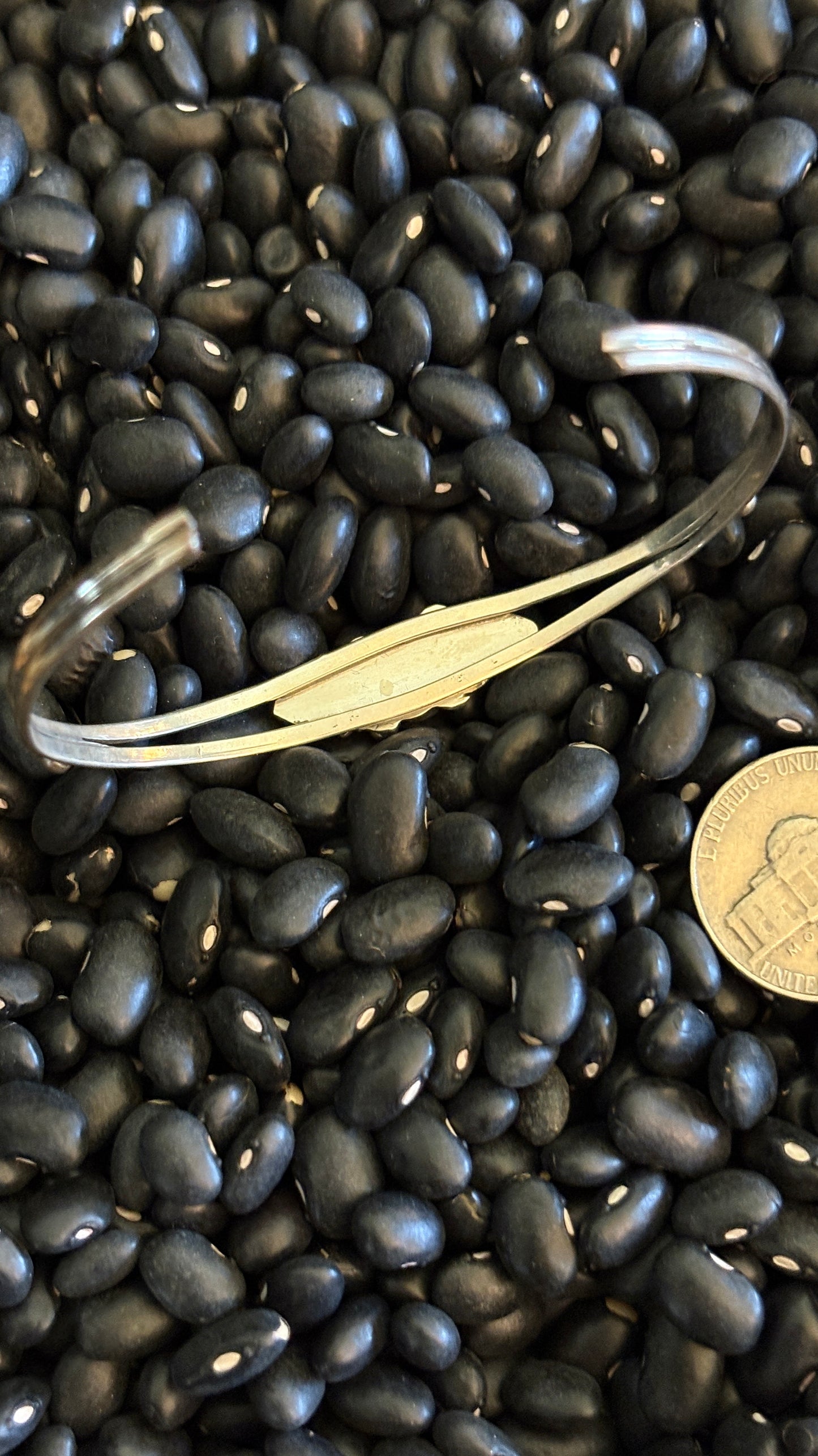 TURQUOISE STONE STACKER CUFF W DETAIL