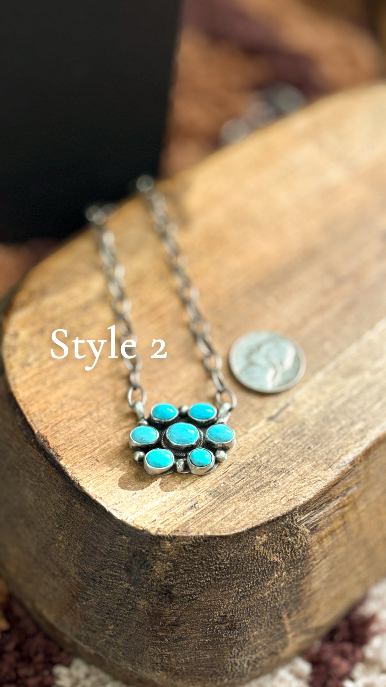 TURQUOISE MINI CLUSTER NECKLACE SHEILA BECENTI