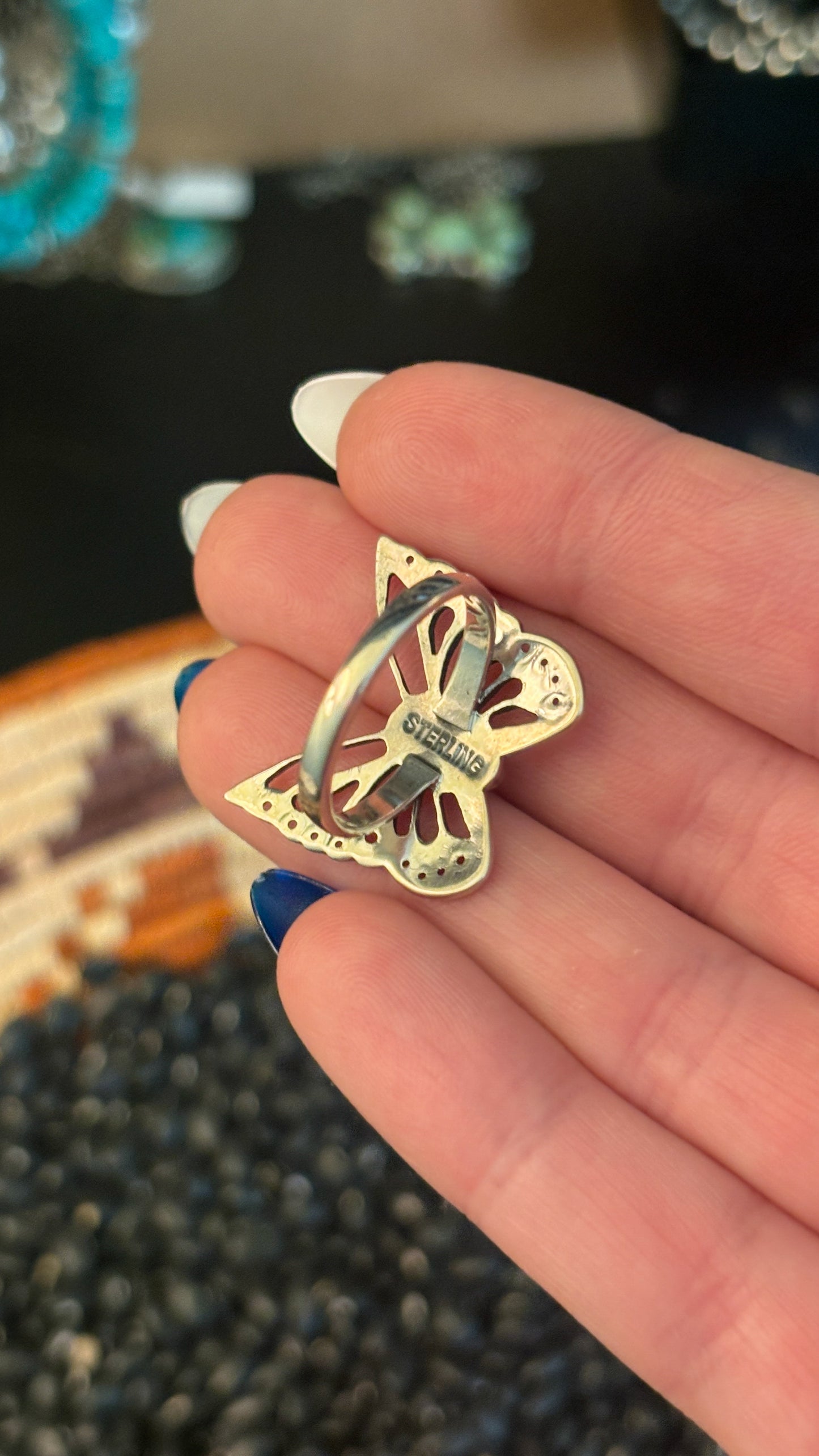 PINK CONCH BUTTERFLY RING