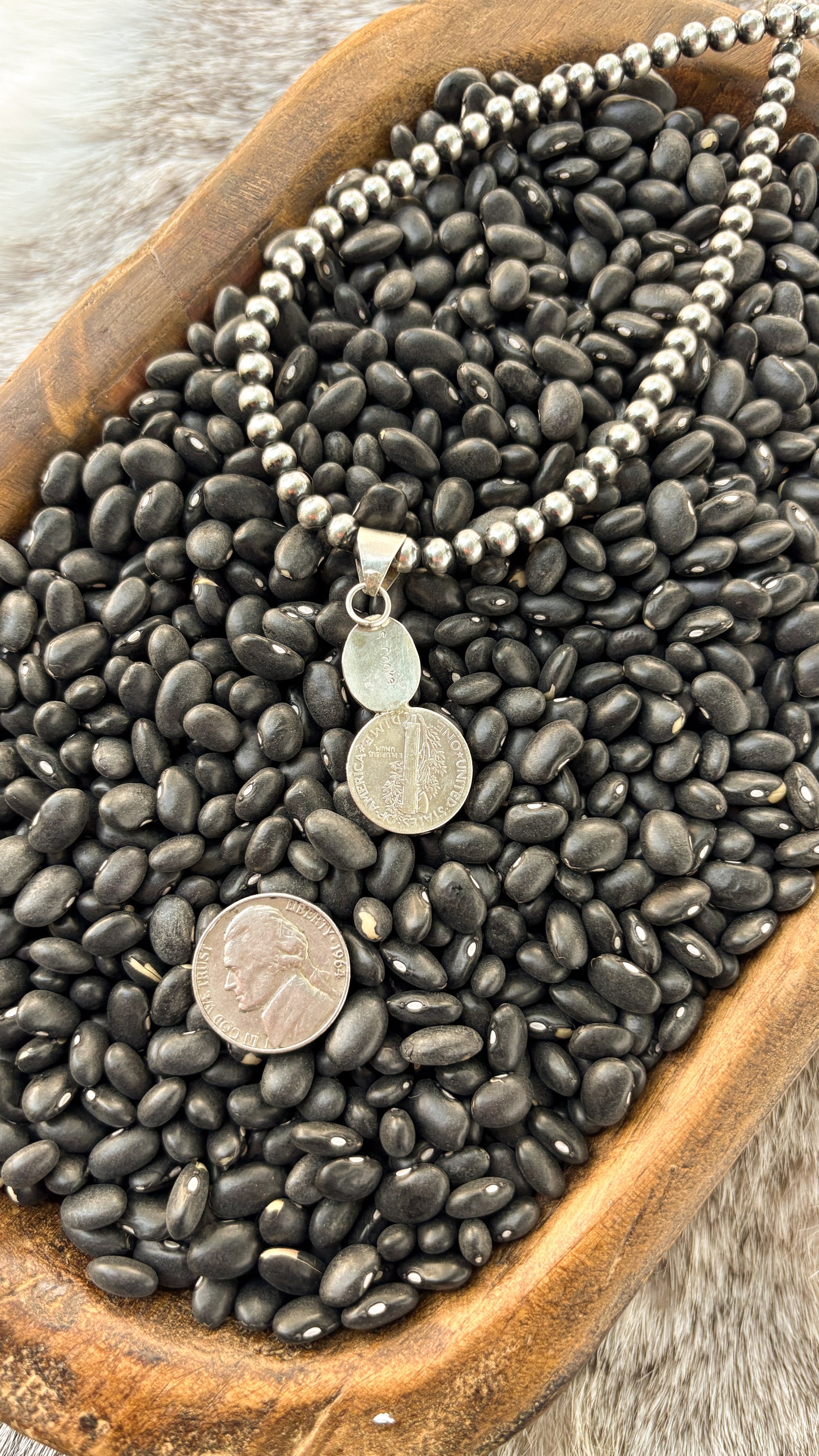 MERCURY DIME STONE PENDANT - GOLDEN HILLS