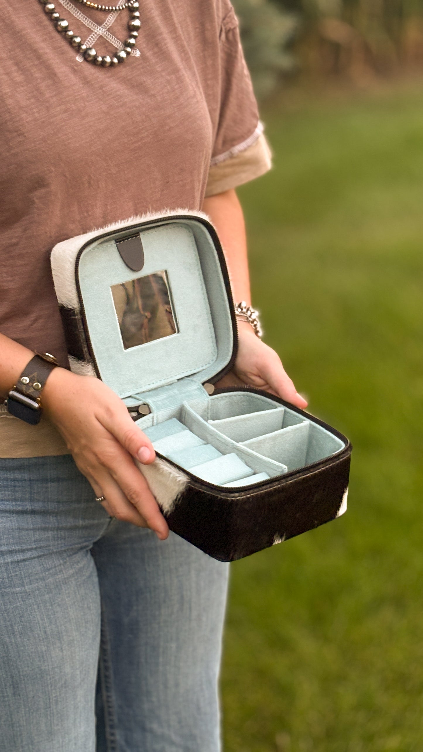UPCYCLED LV COWHIDE JEWELRY BOX - STYLE 2