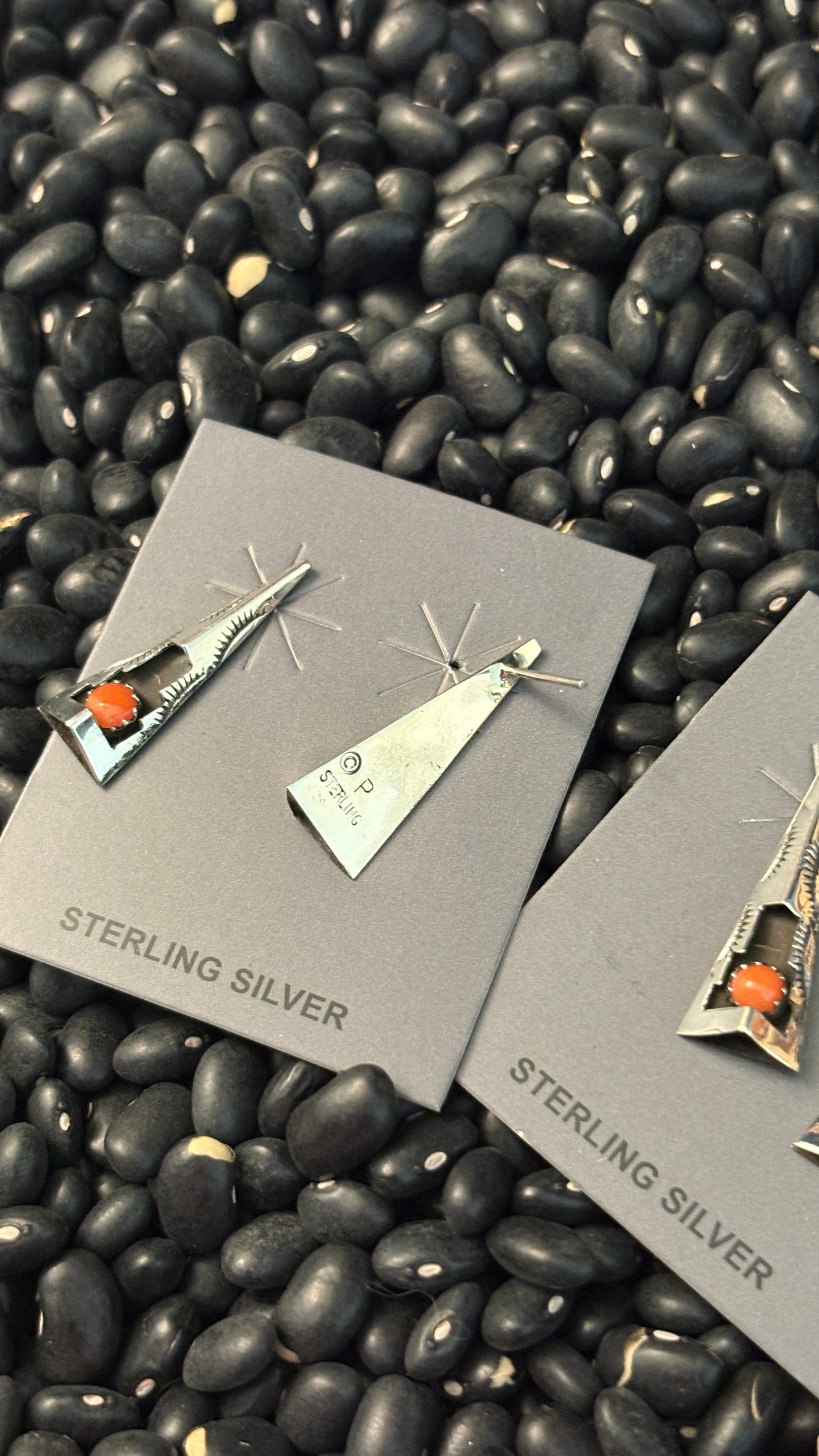 CORAL SHADOWBOX STUD EARRINGS BY FELIX PERRY