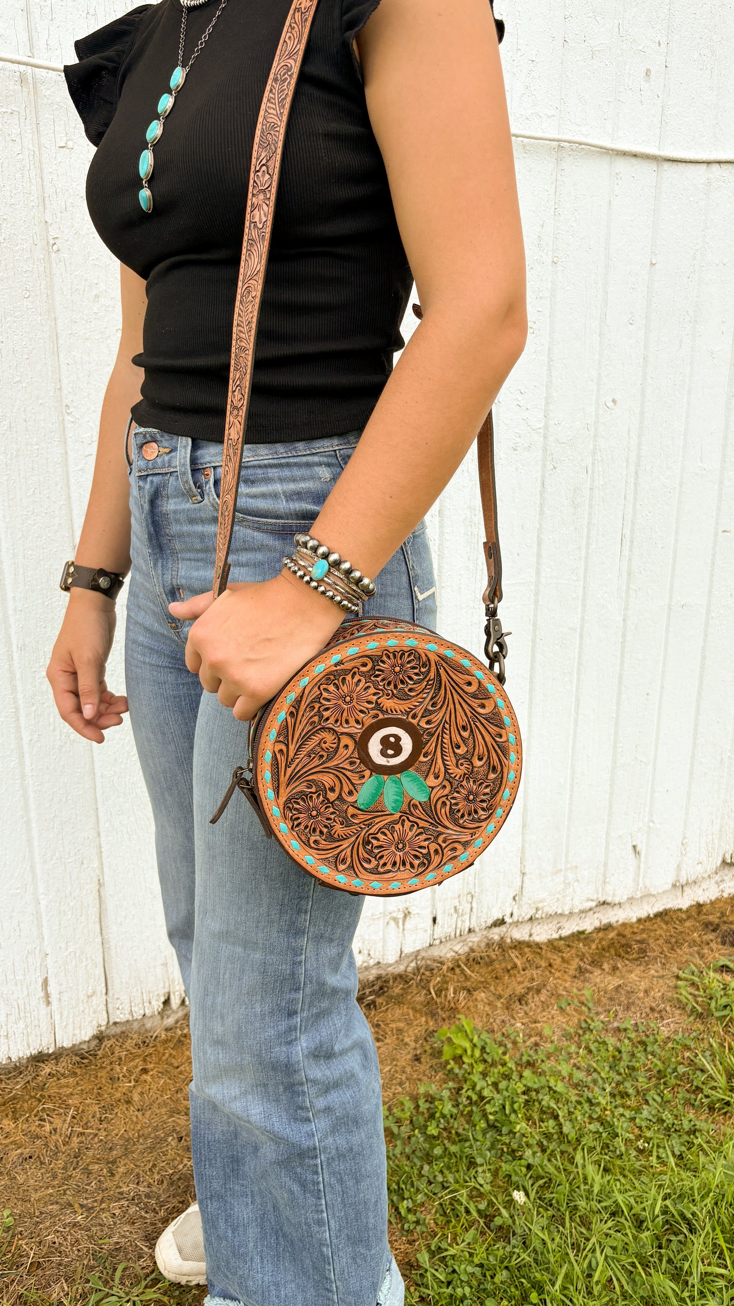8 BALL TURQUOISE CANTEEN BAG