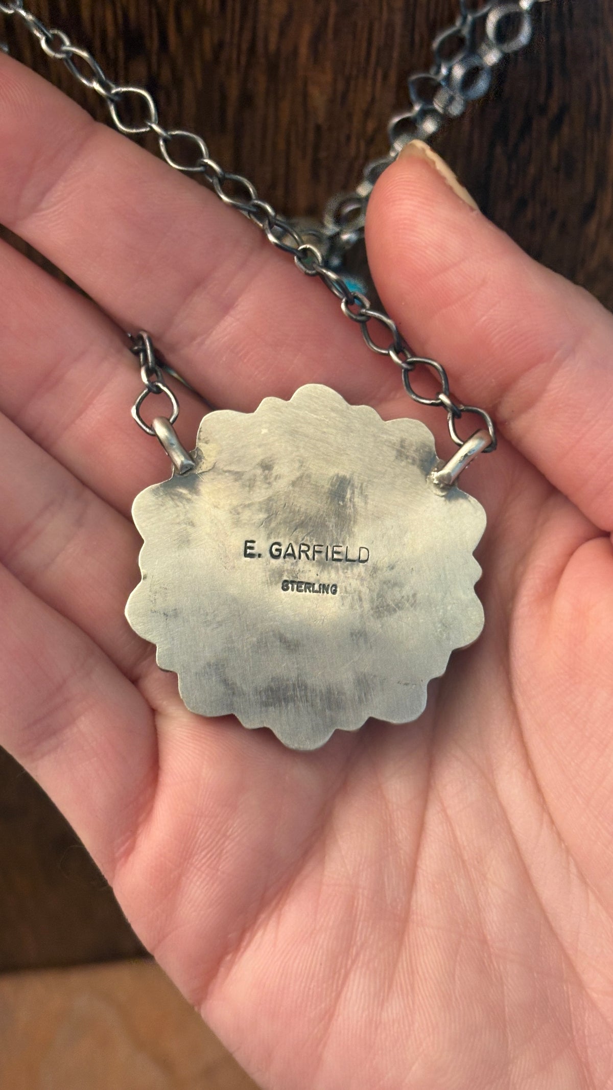 ROUND TURQUOISE CLUSTER NECKLACE BY EFFIE GARFIELD