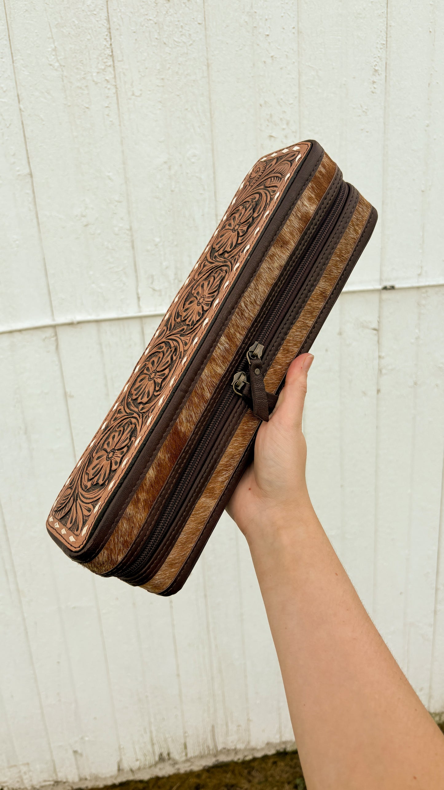 LEATHER TOOLED HOT TOOLS CASE - STYLE 1