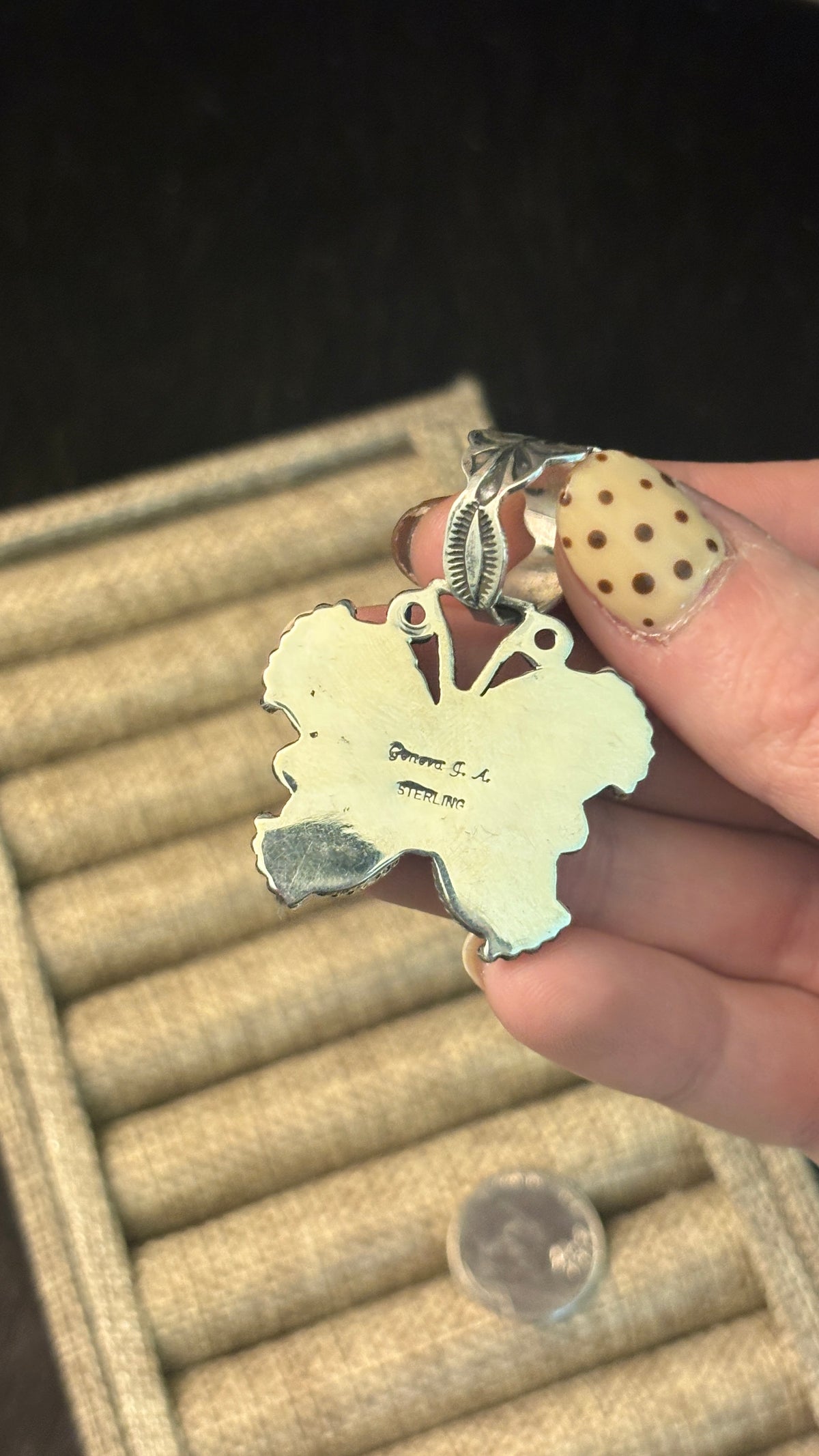 SONORAN GOLD BUTTERFLY PENDANT W STAMPED BAIL