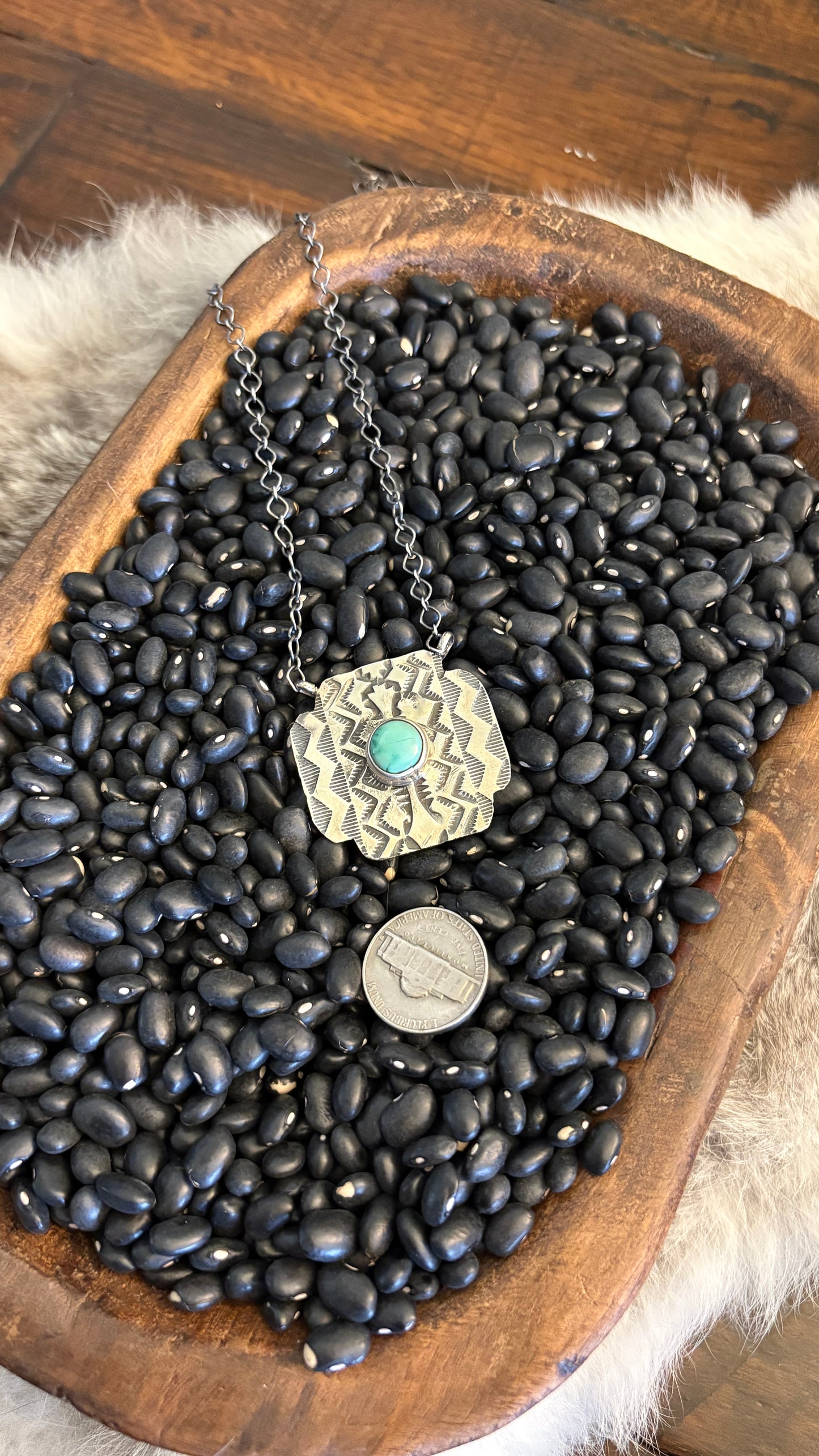 ROYSTON TURQUOISE STAMPED NECKLACE