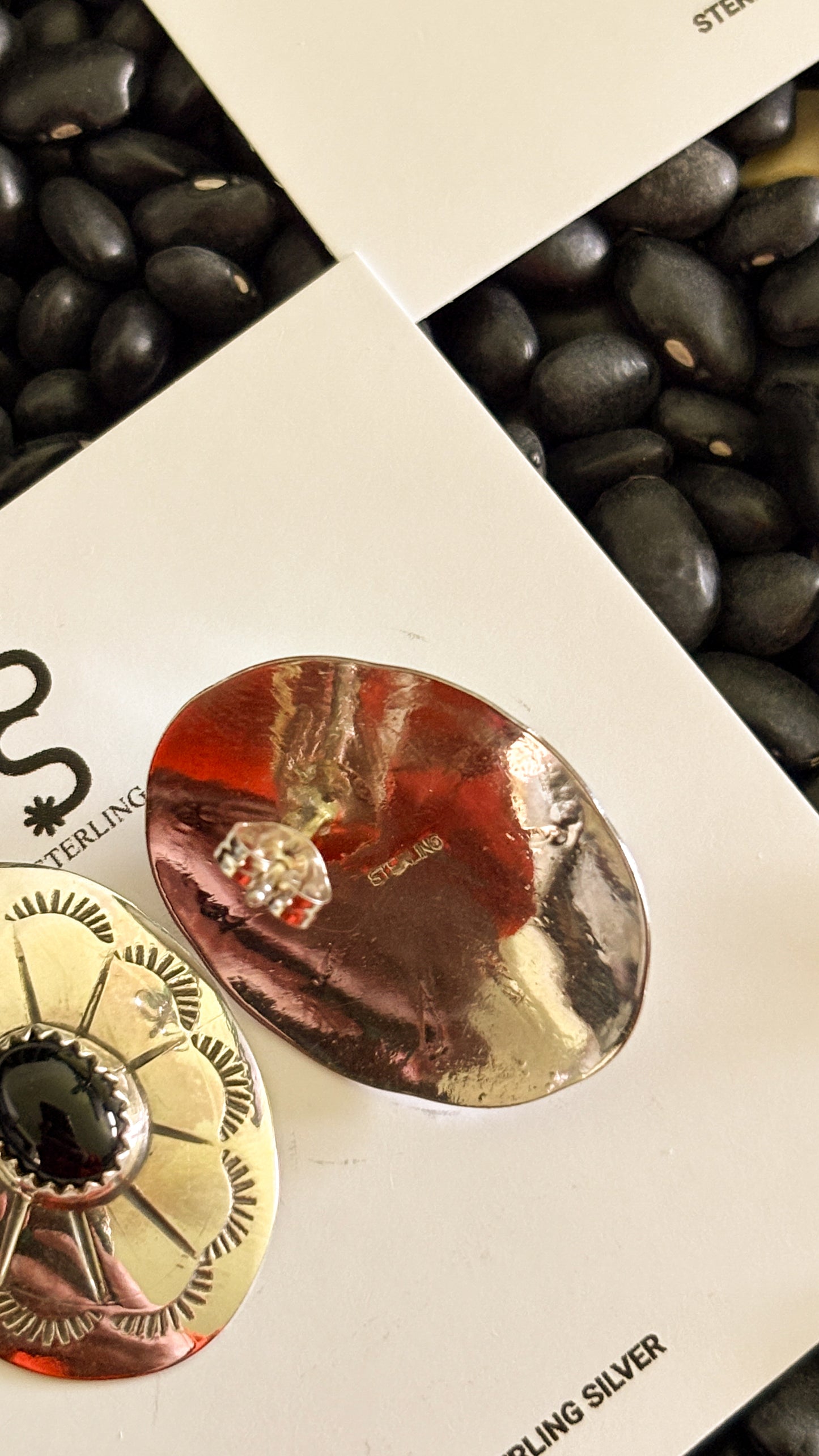 BLACK ONYX CONCHO EARRINGS