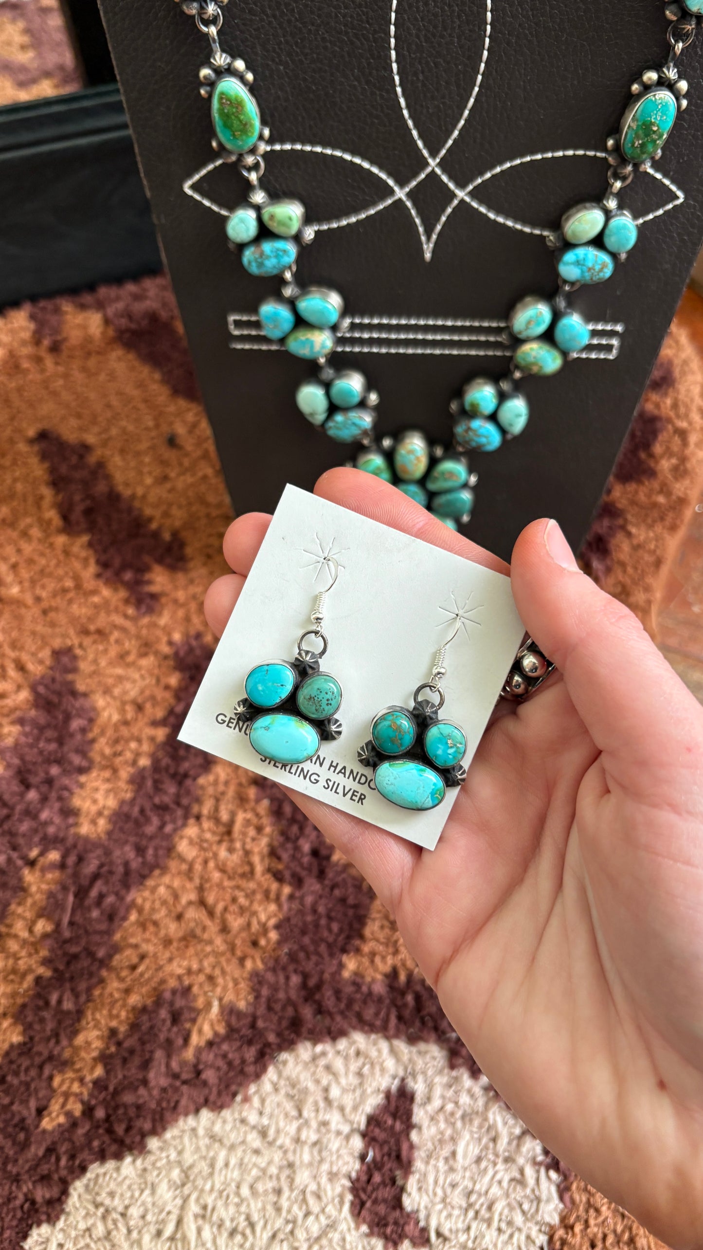 SONORAN GOLD TURQUOISE NECKLACE & EARRING SET BY JOHN SKEETS