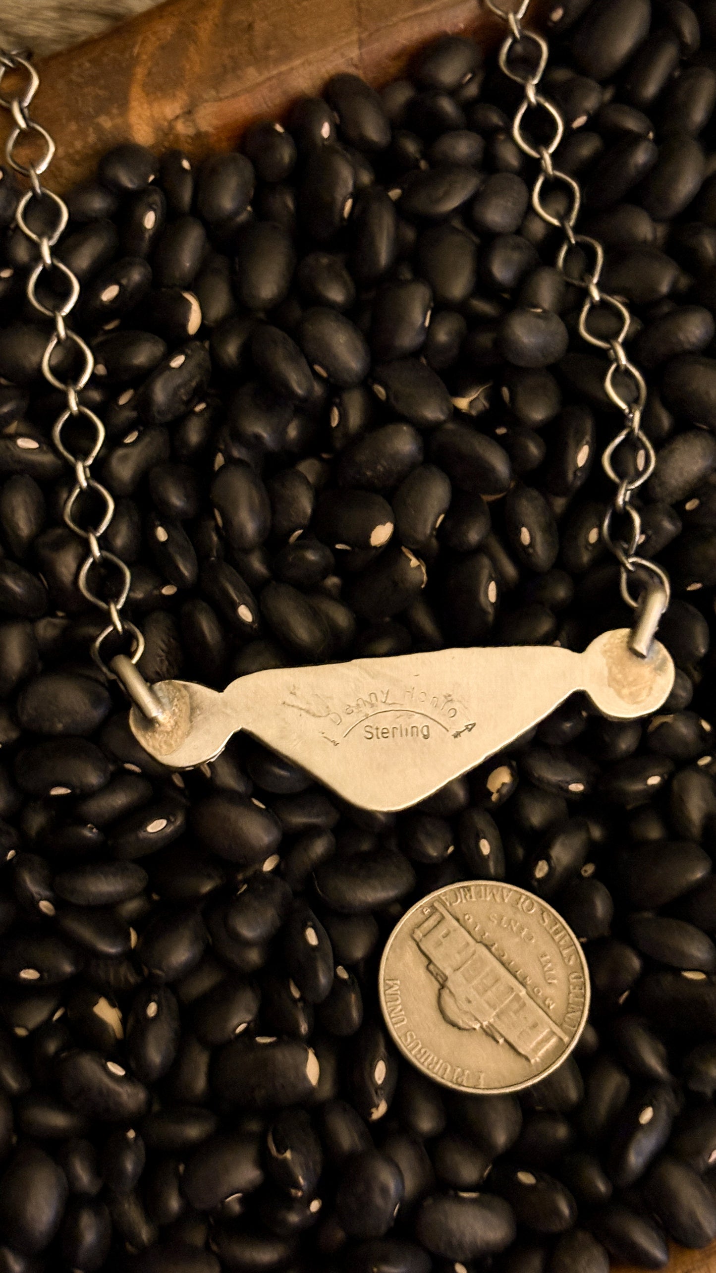 TRIANGLE SHAPED TURQUOISE NECKLACE W STARSHOT DETAIL