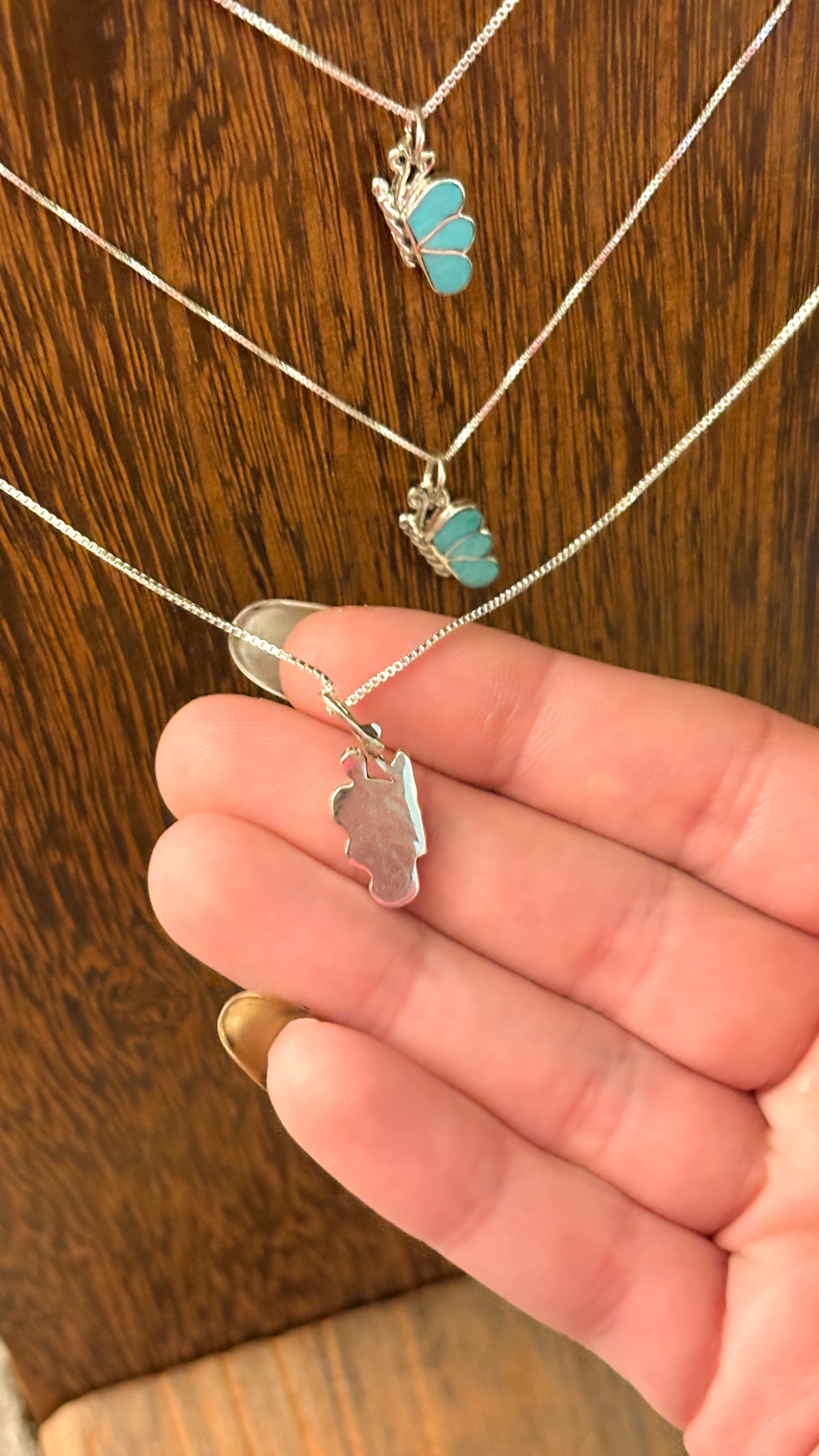ZUNI TURQUOISE HALF BUTTERFLY NECKLACE