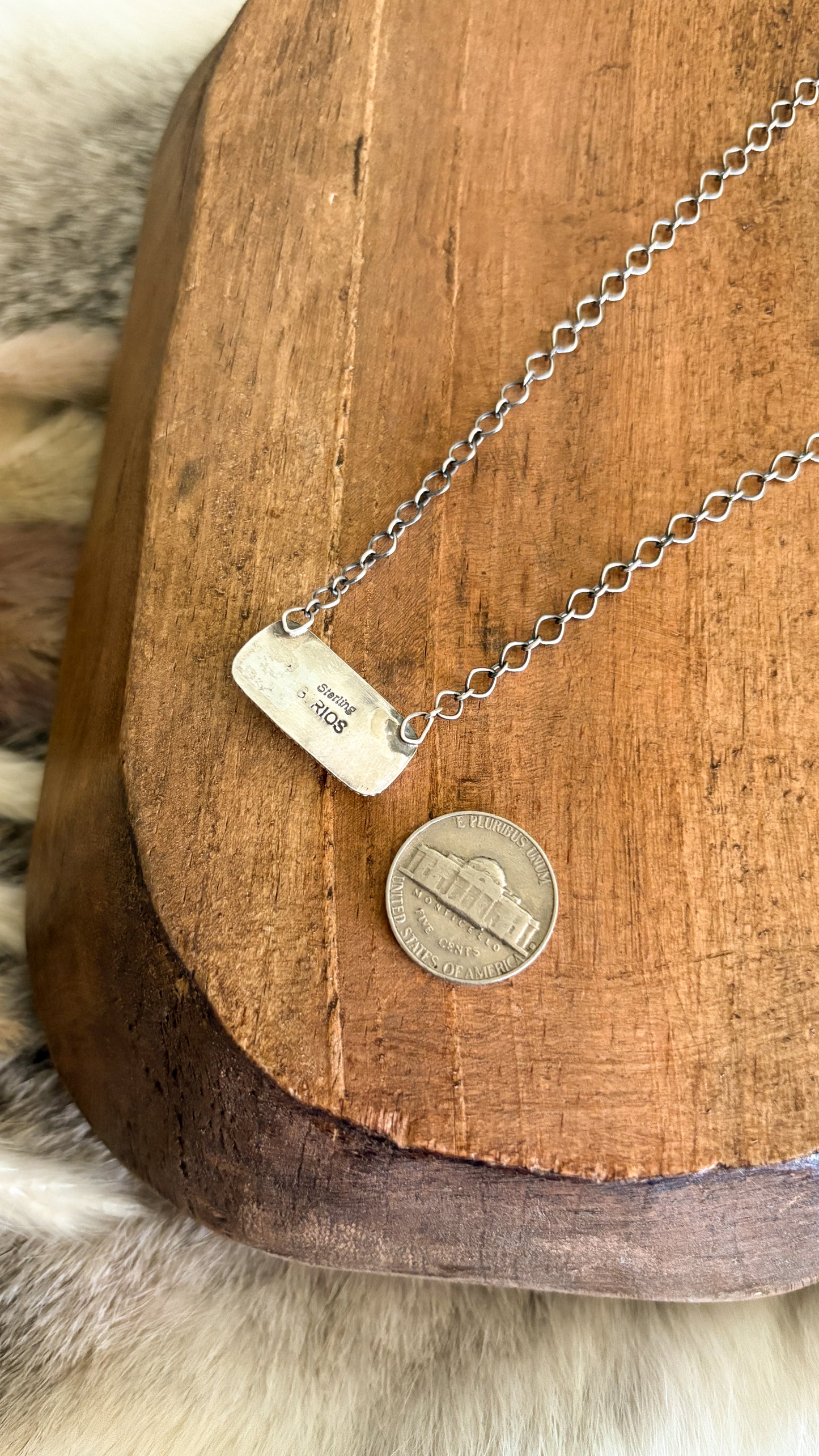 KINGMAN TURQUOISE BAR NECKLACE BY JOHNNY DIXON