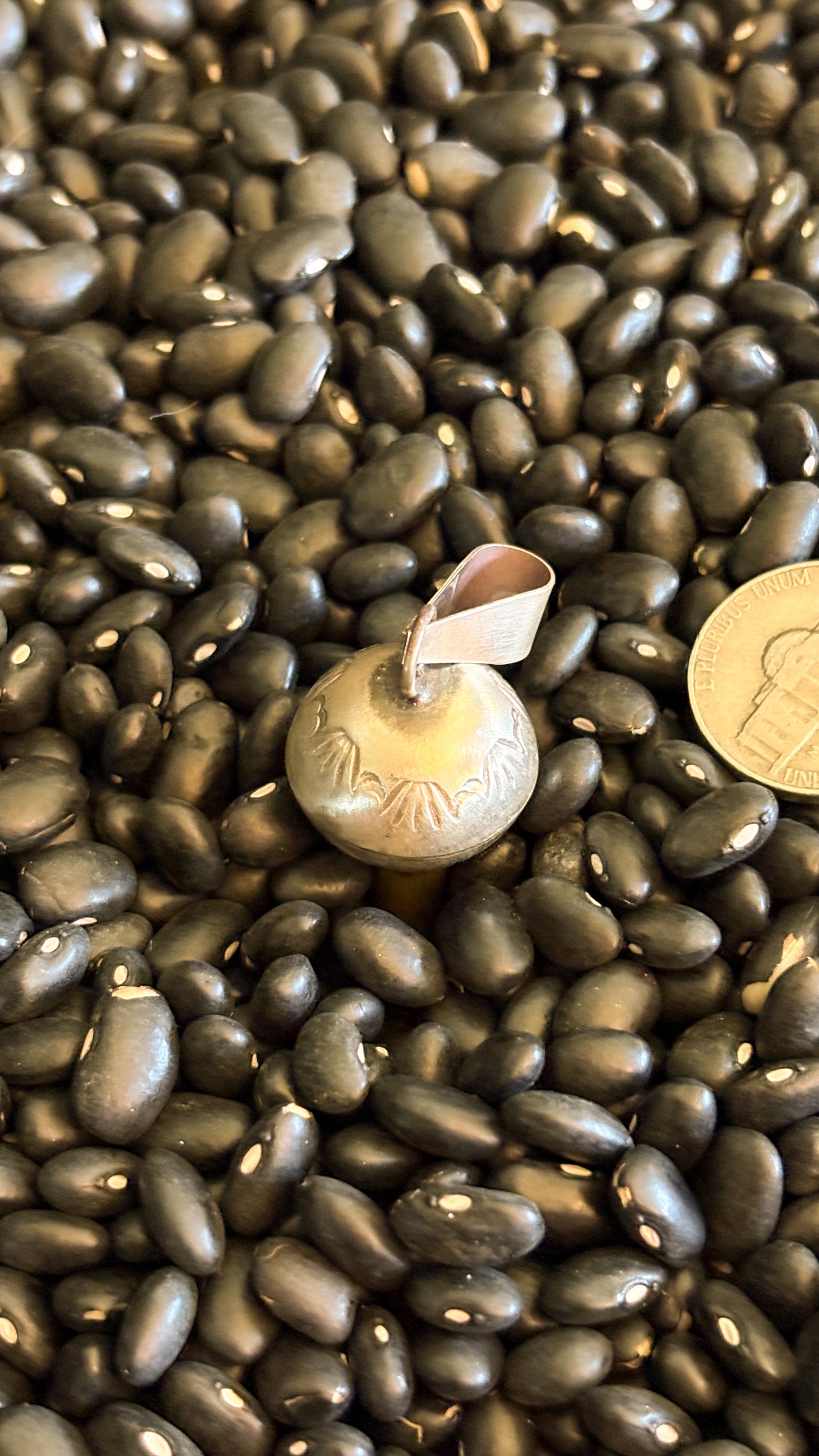 LARGE STAMPED SQUASH PENDANT