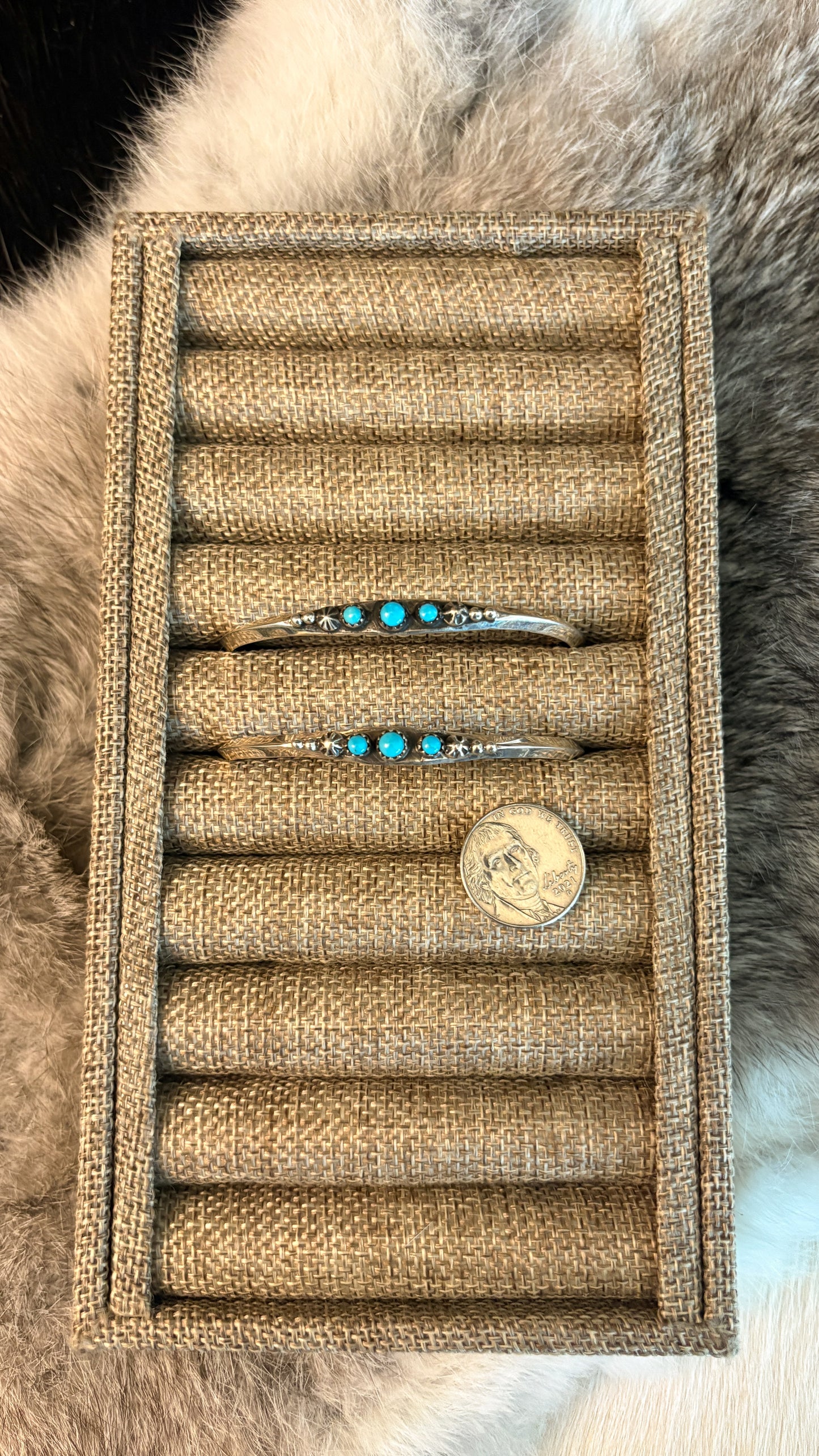 3 STONE KINGMAN TURQUOISE STACKER CUFF