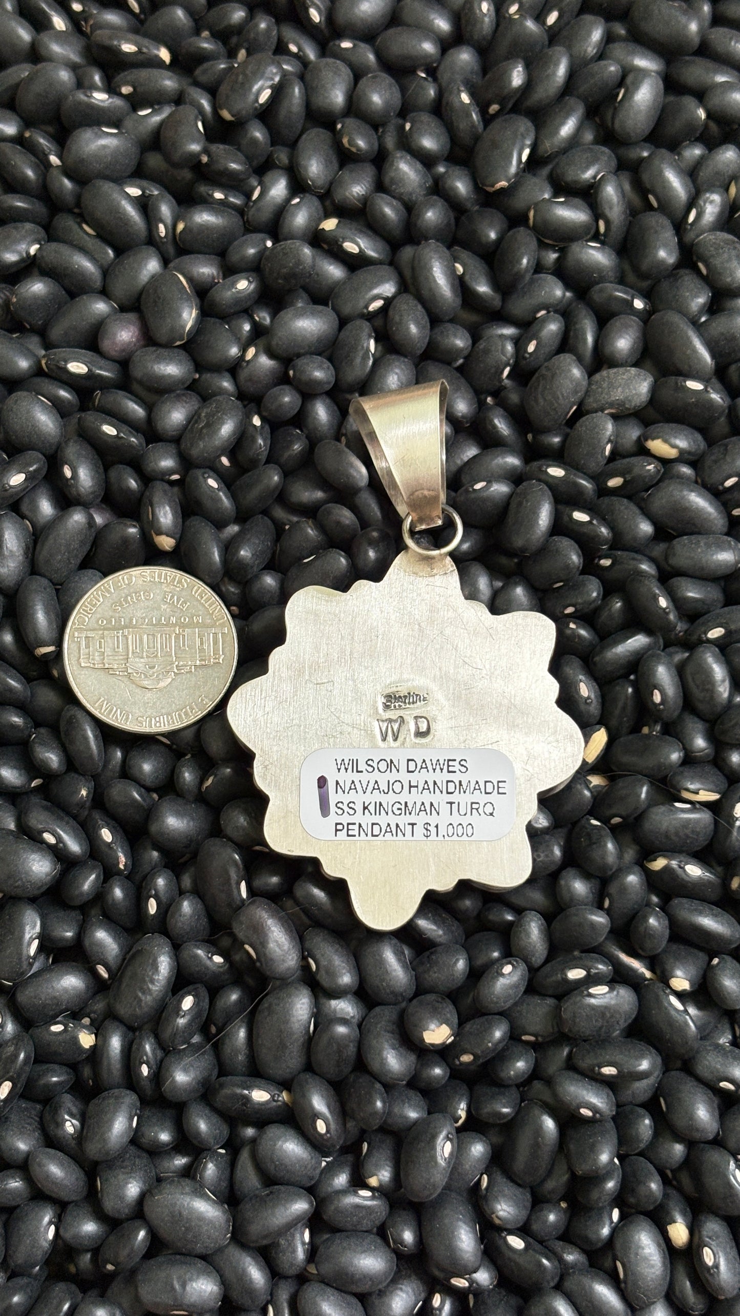 KINGMAN TURQUOISE CLUSTER PENDANT BY WILSON DAWES - #1