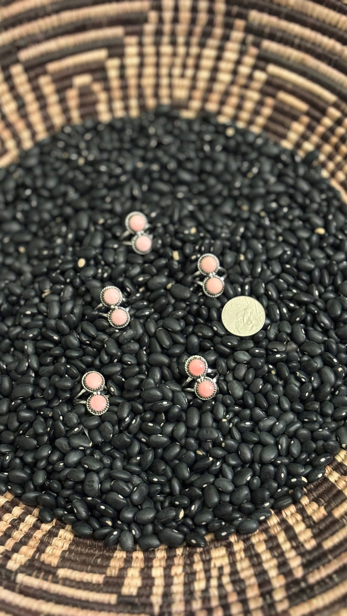 DOUBLE STONE PINK CONCH RING BY ESTHER WHITE