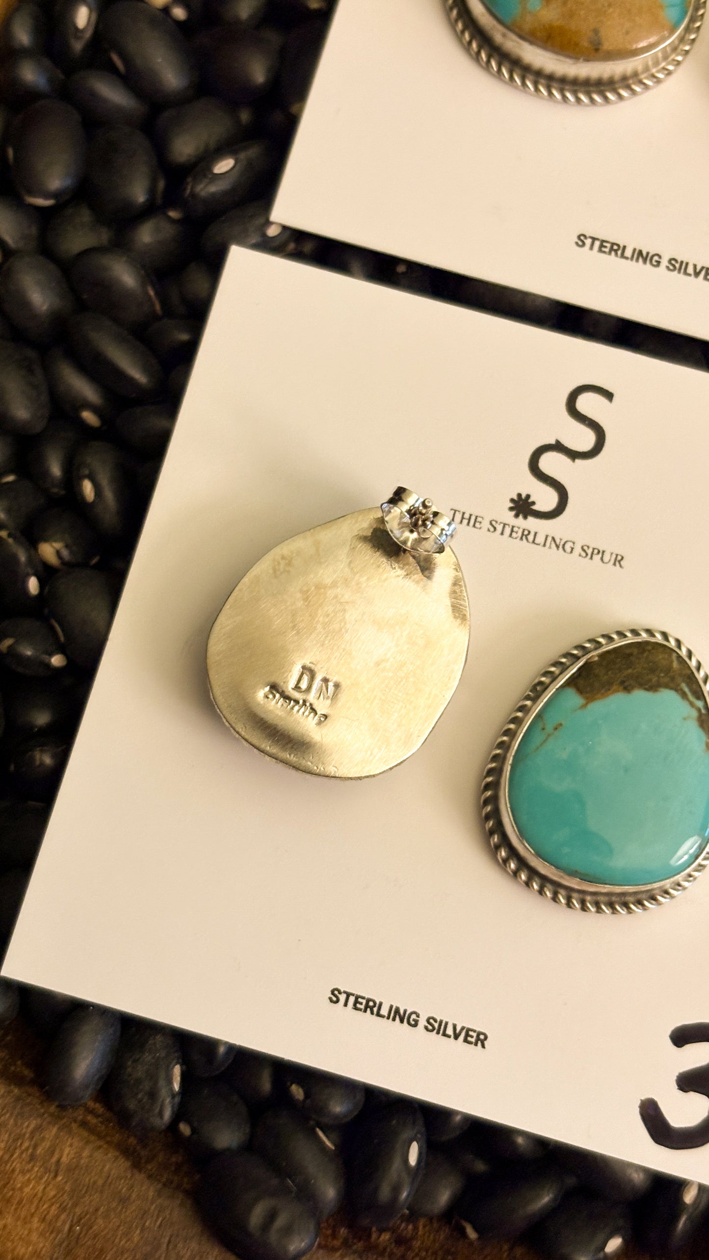 LARGE TURQUOISE POST EARRINGS BY DONOVAN NEZ