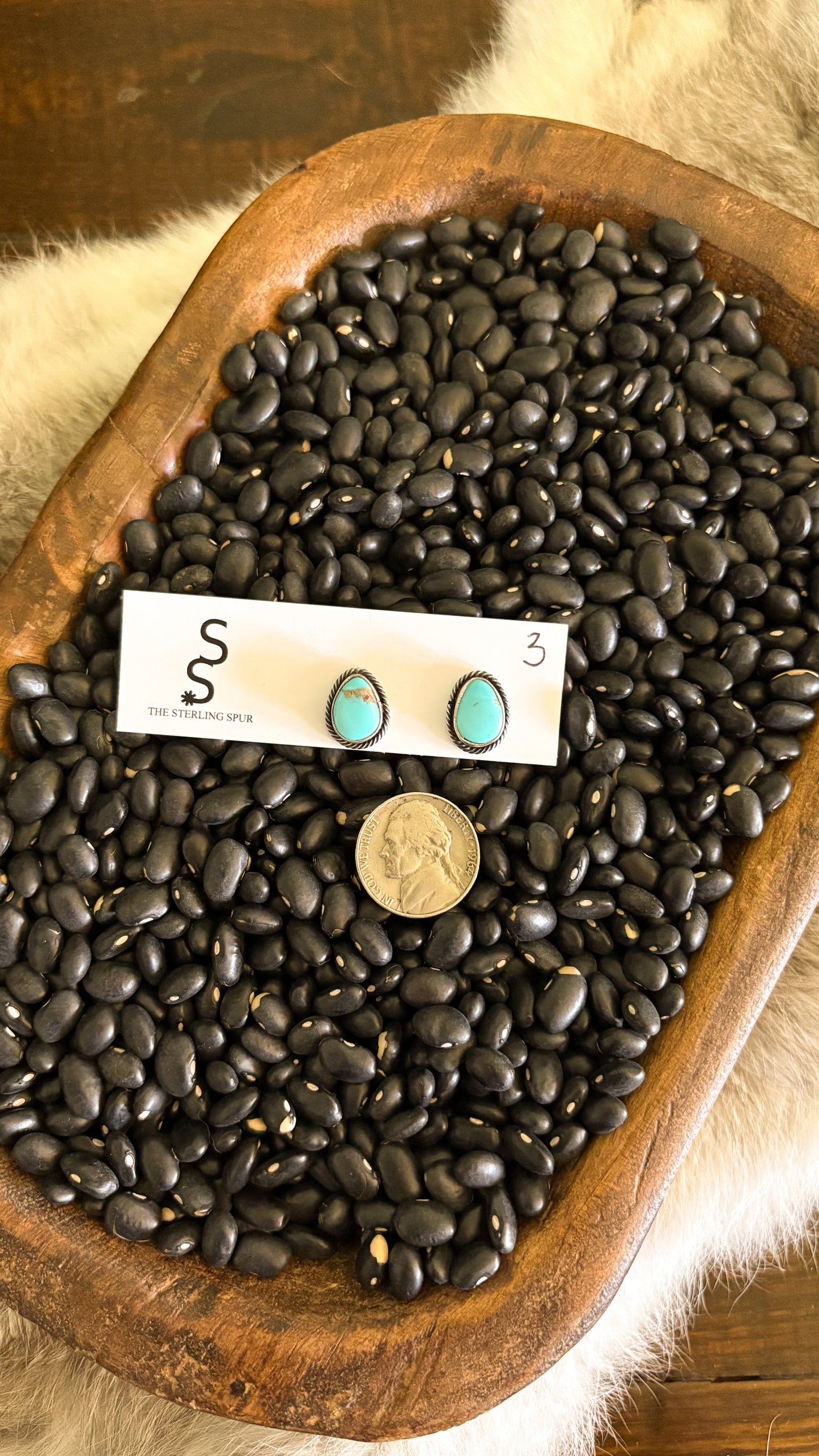 SMALL TURQUOISE POST EARRINGS