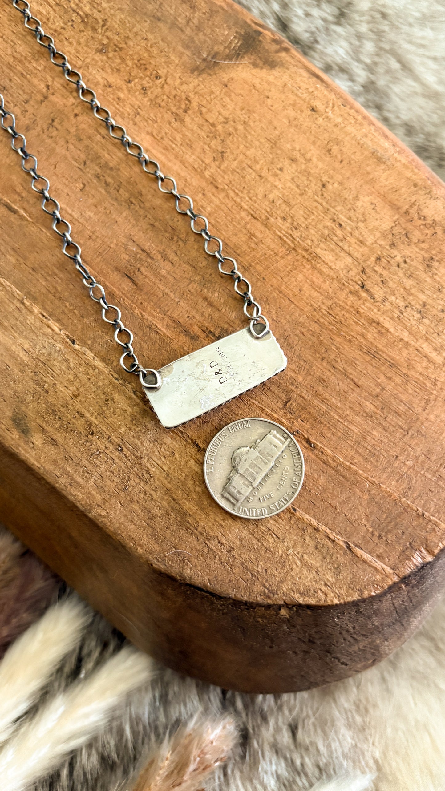 BLUE OPAL BAR NECKLACE