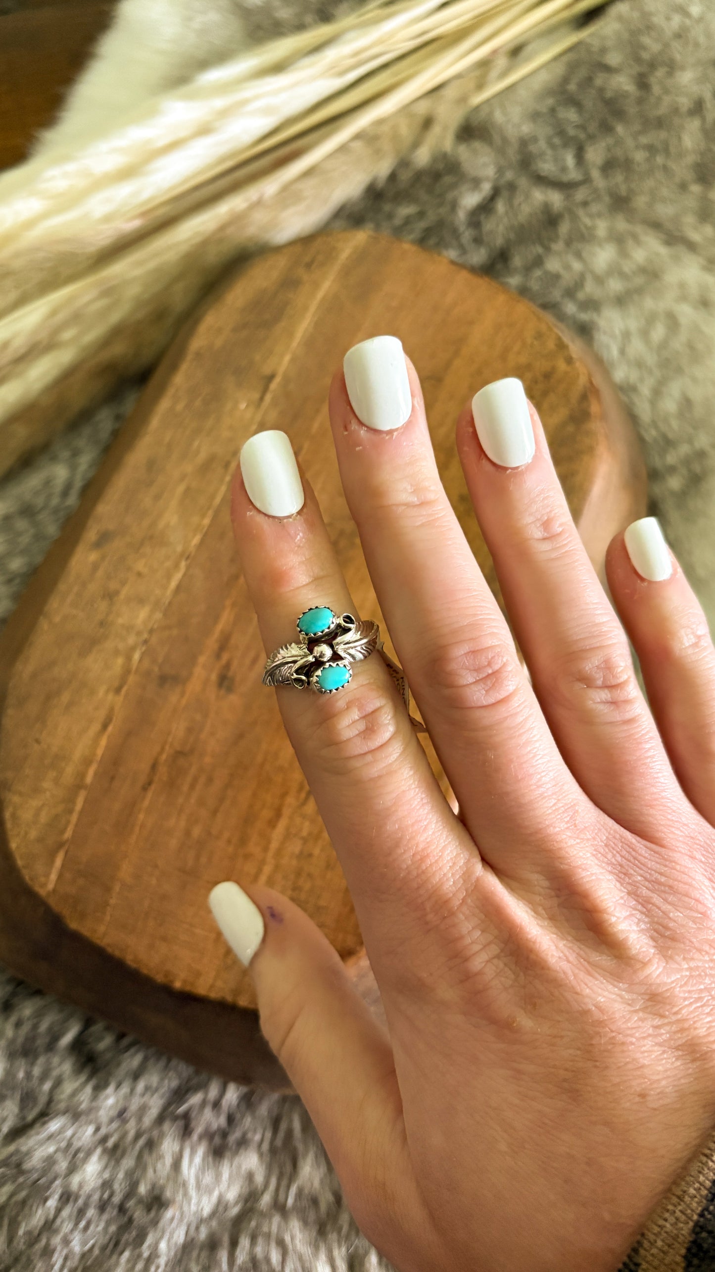 KINGMAN TURQUOISE RING BY HARRY YAZZIE