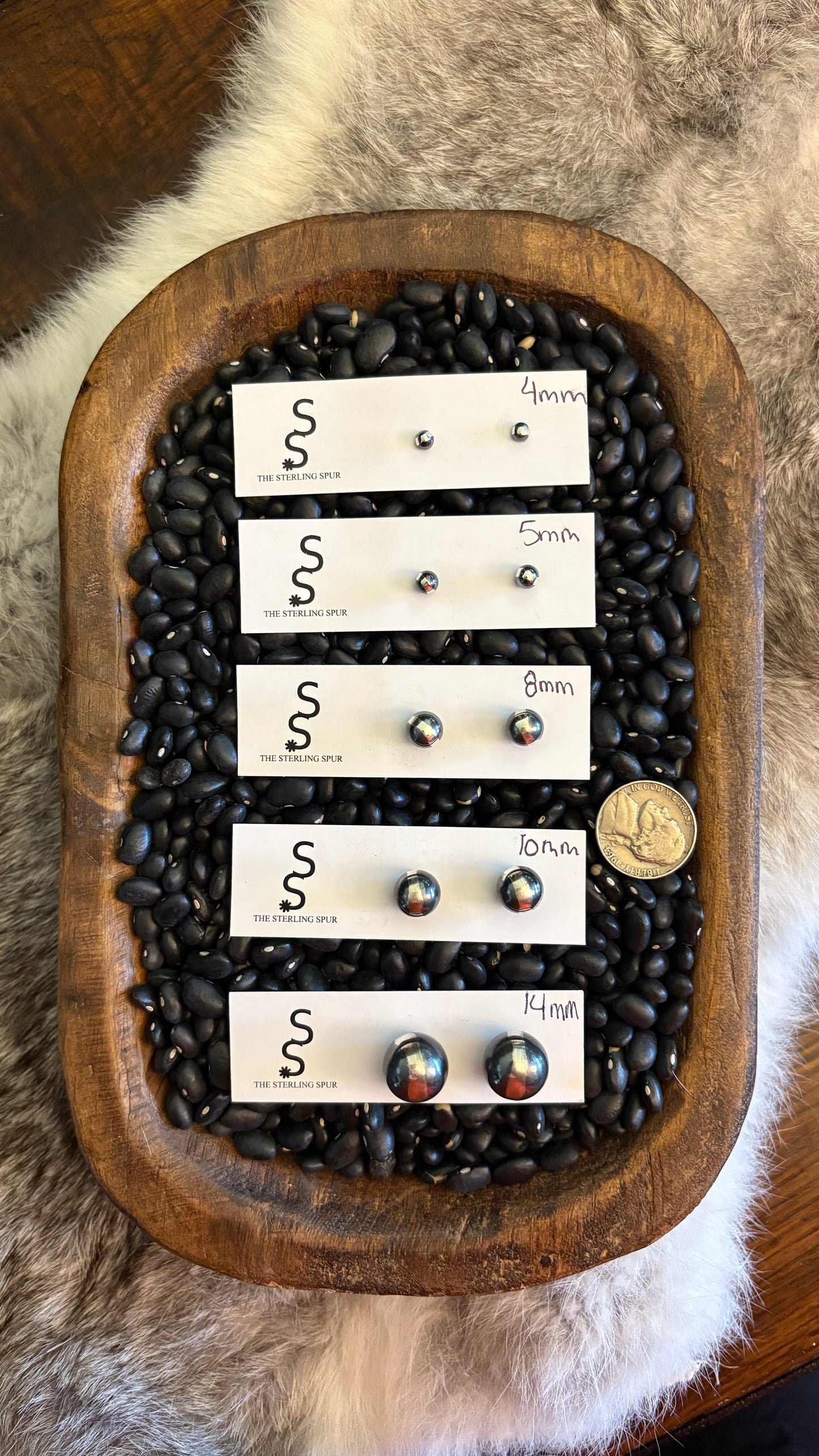 STERLING SILVER PEARL STUD EARRINGS