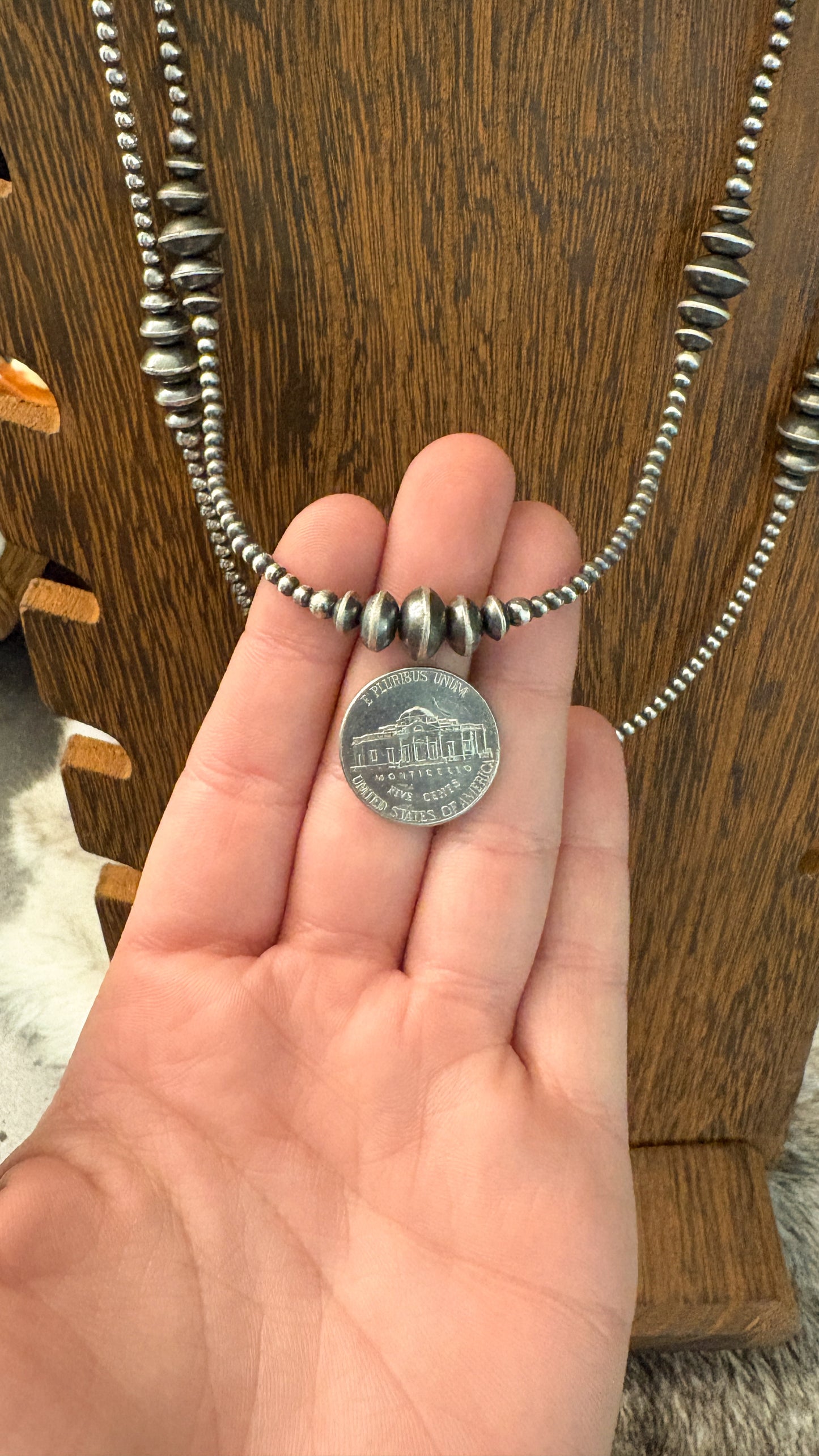 STERLING SILVER SAUCER PEARL NECKLACE