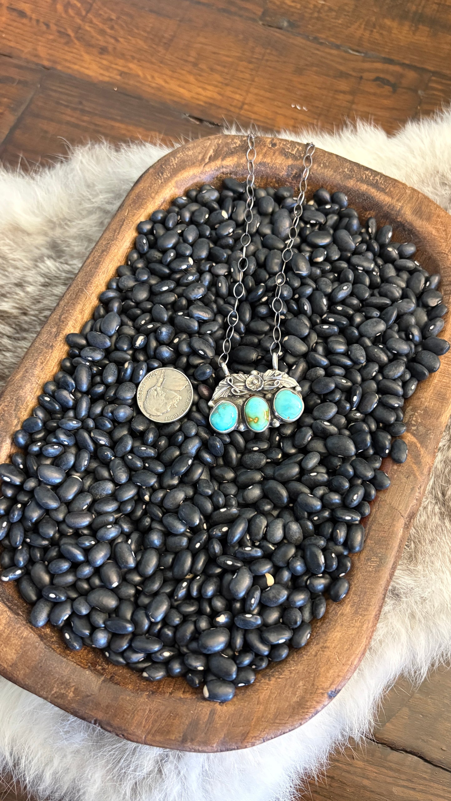 SONORAN TURQUOISE FEATHER STATEMENT NECKLACE