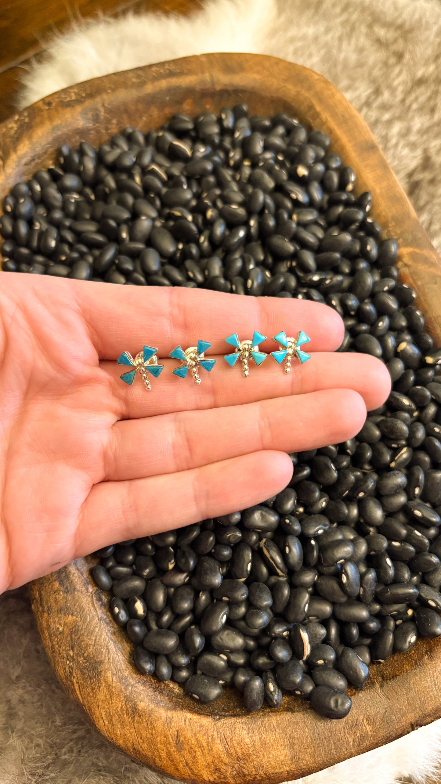 TURQUOISE BUTTERFLY STUDS