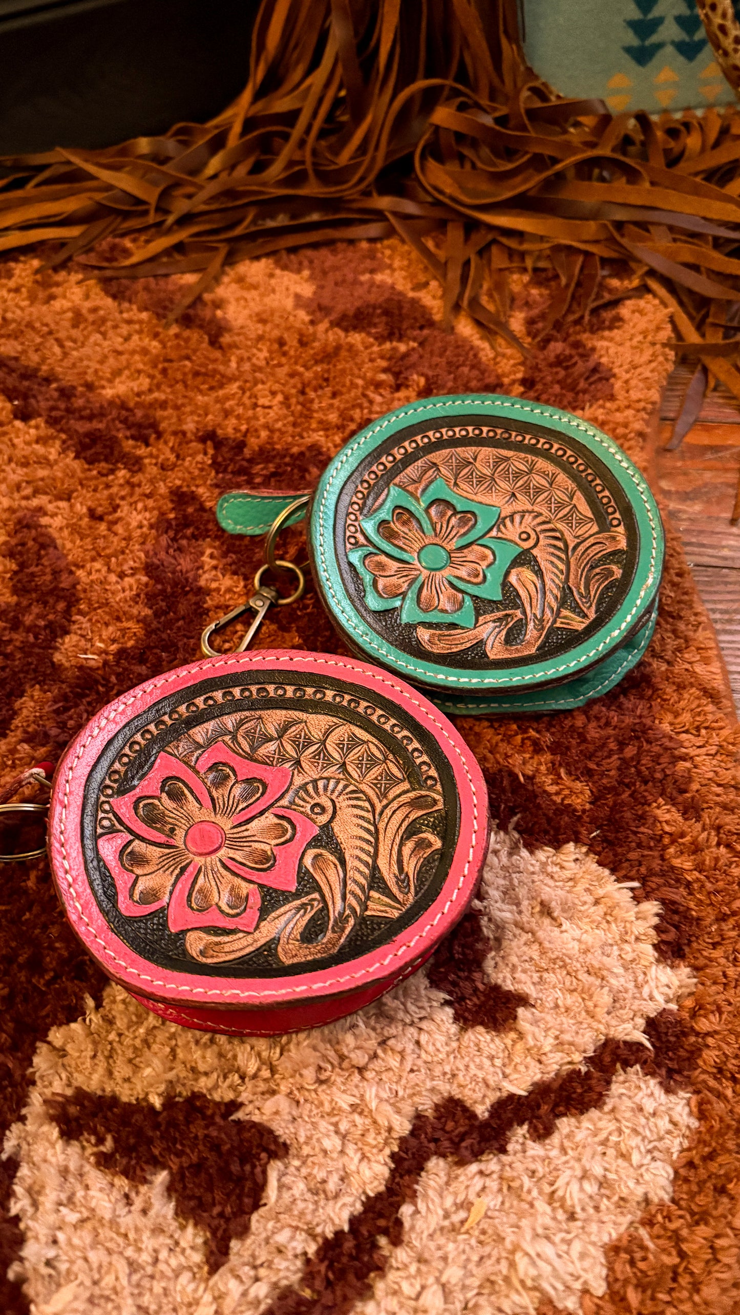 LEATHER TOOLED COIN PURSE