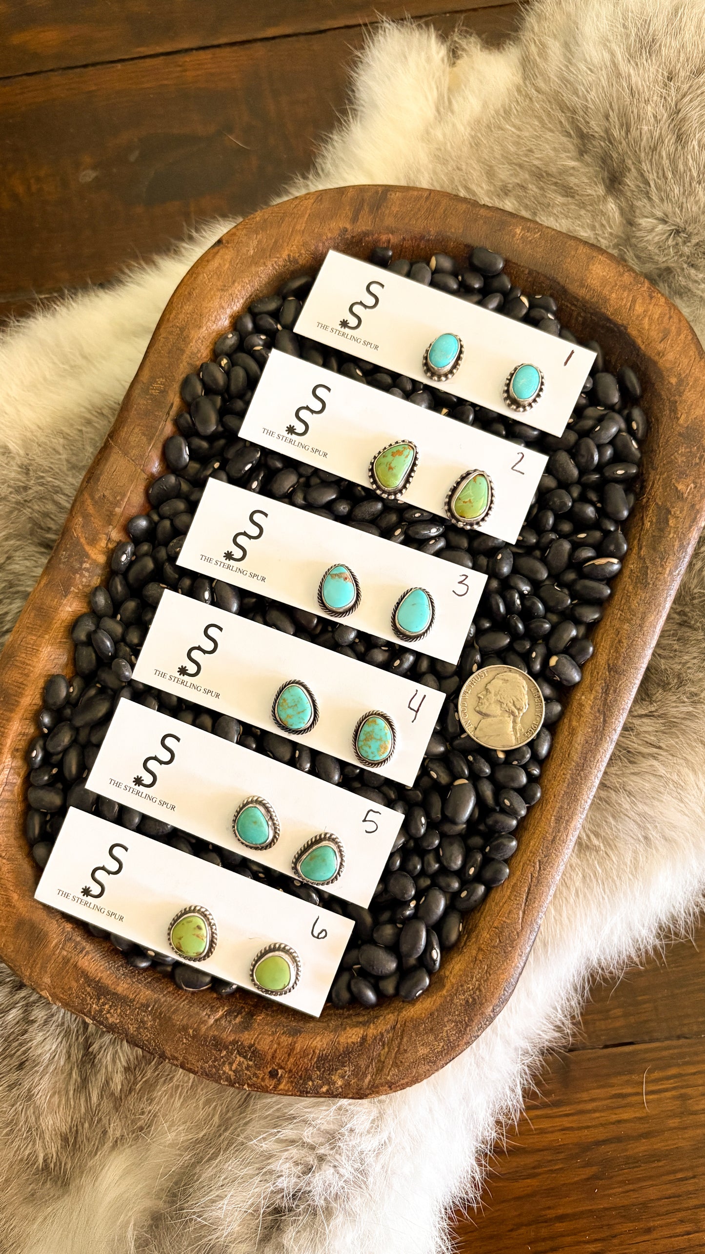 SMALL TURQUOISE POST EARRINGS