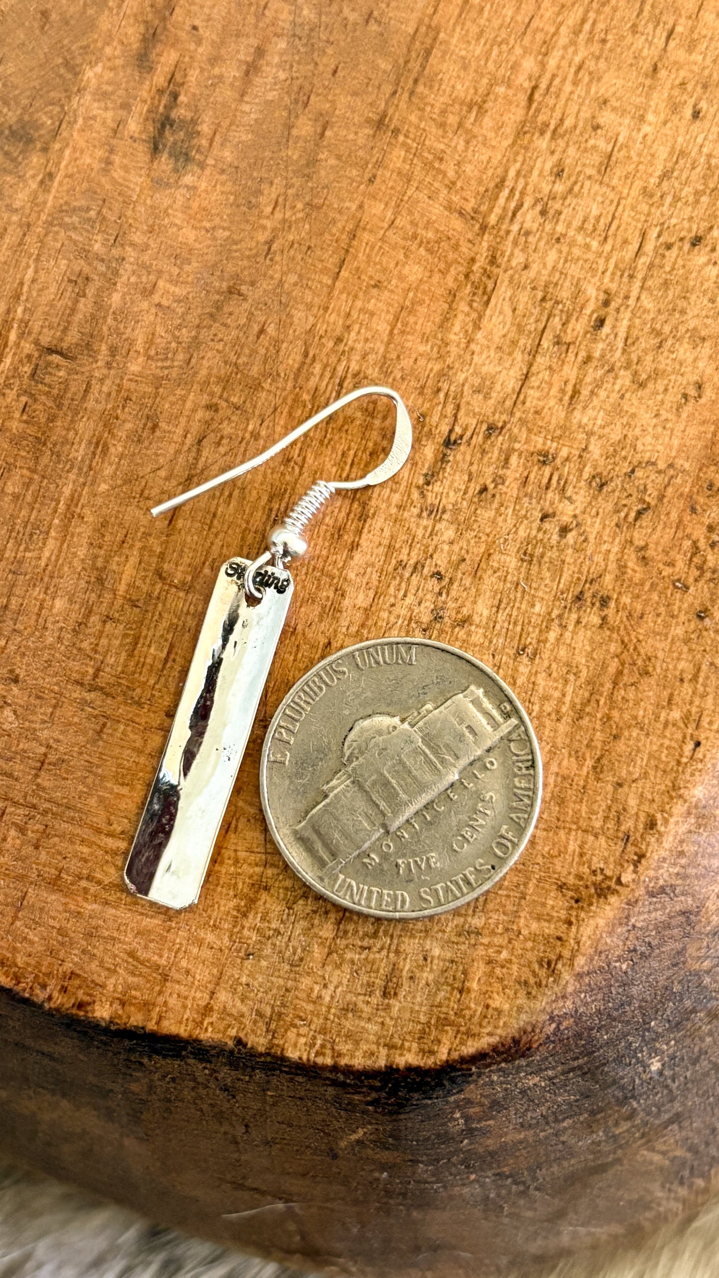 STAMPED BAR DANGLE EARRINGS