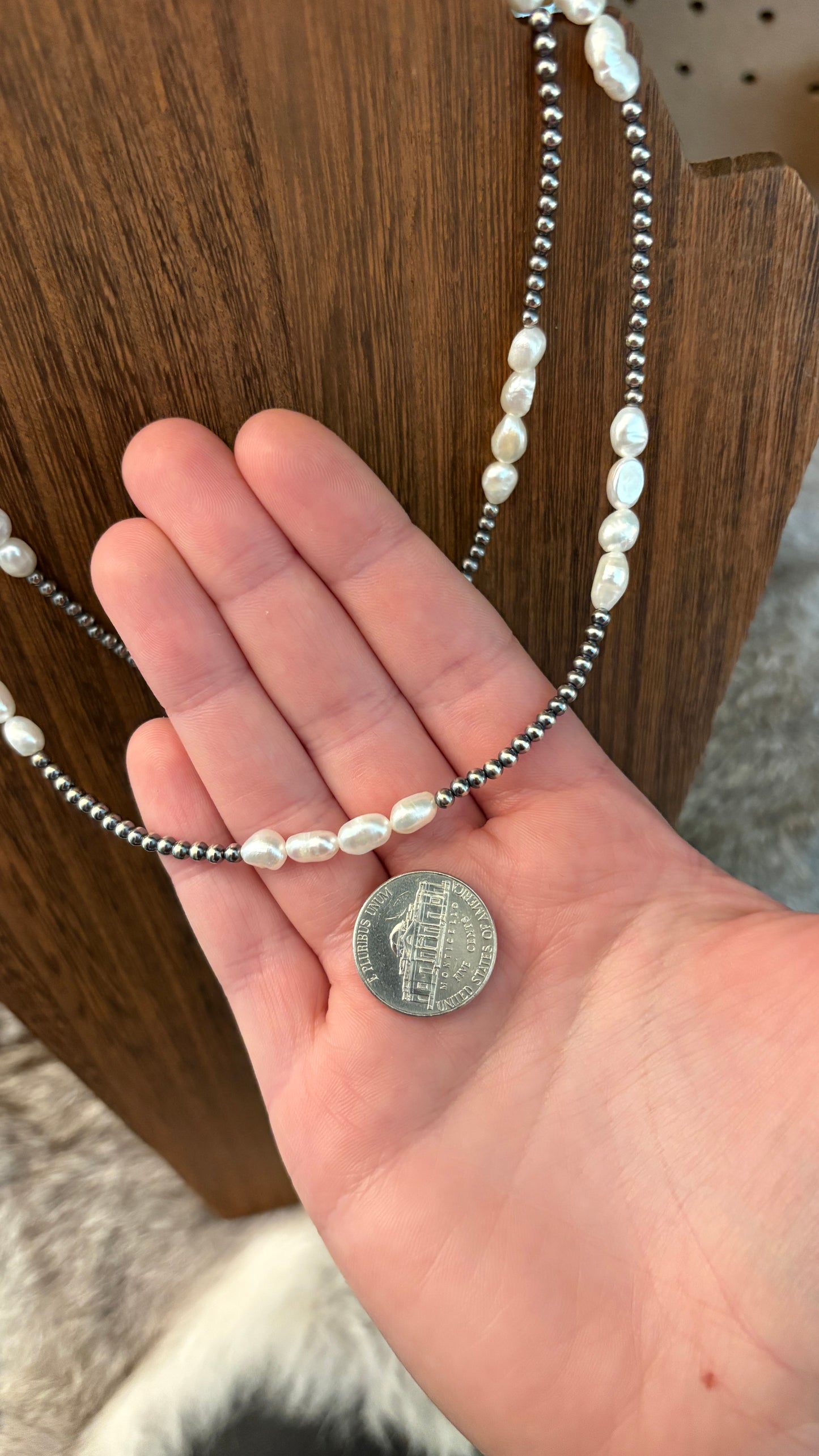 FRESHWATER PEARL STERLING SILVER PEARL NECKLACE