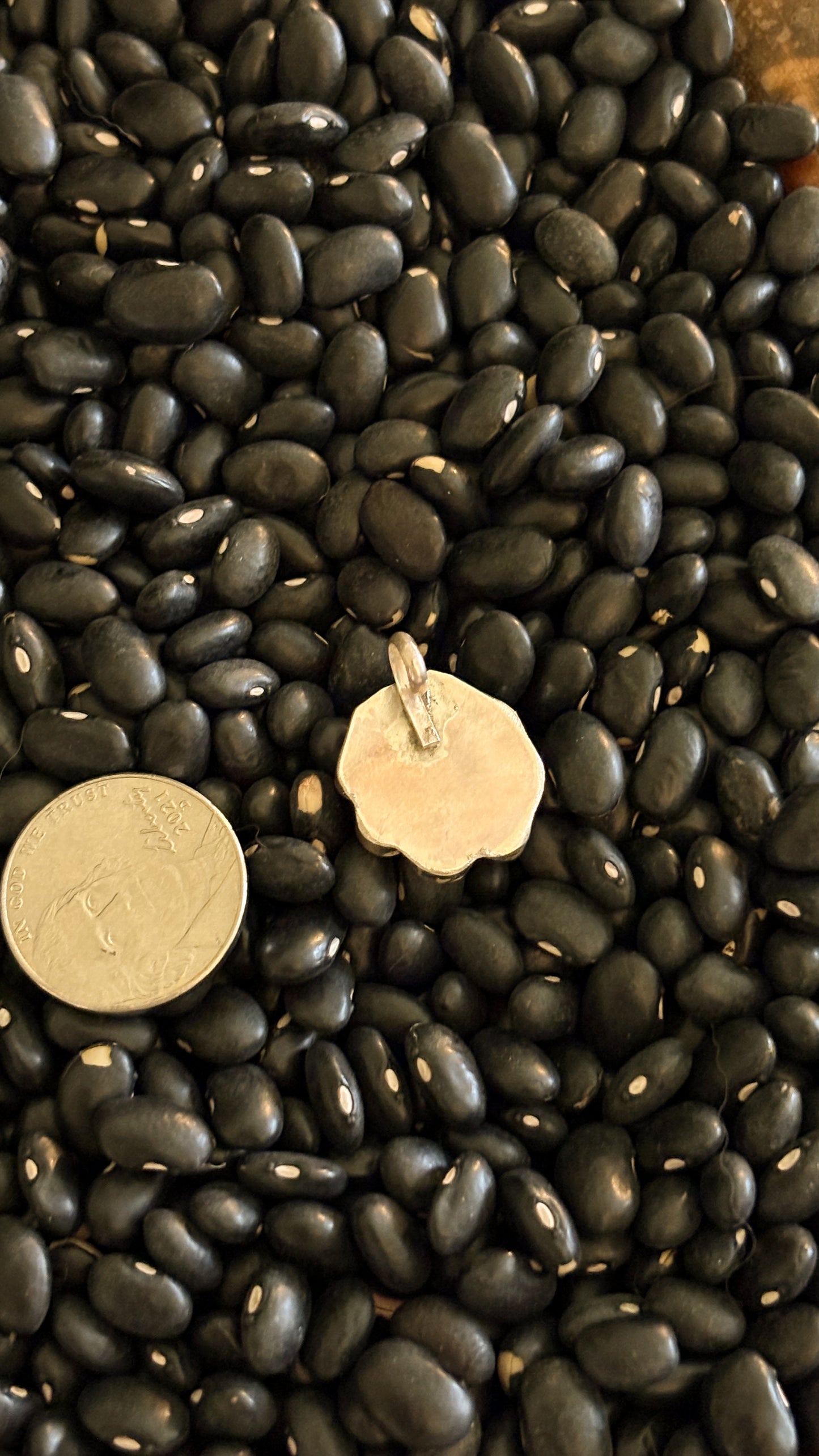 ZUNI TURQUOISE INLAY FLOWER PENDANT