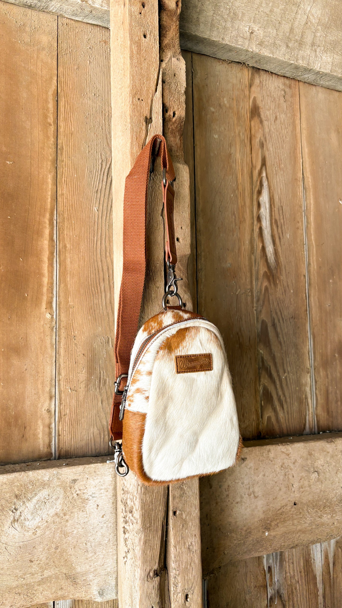WRANGLER COWHIDE SLING BAG